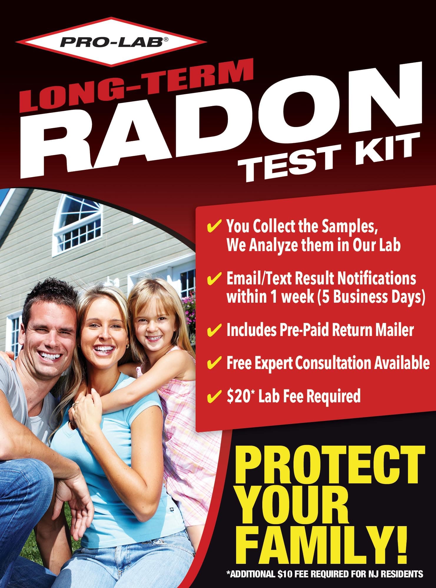 Pro Lab Inc. RL116 Long-Term Radon Test Kit
