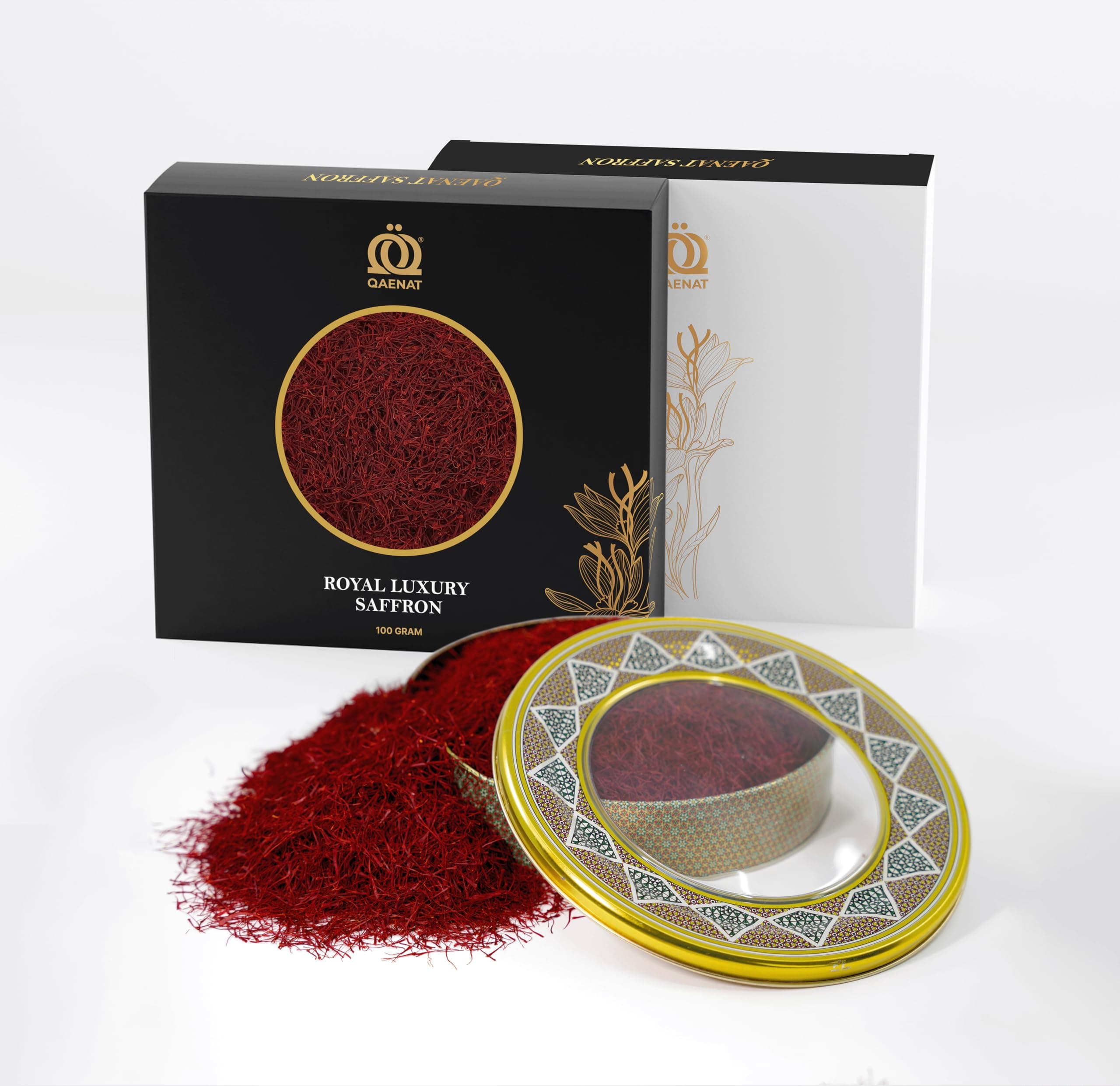 Qaenat Saffron Royal Luxury – Premium All‑Red Super Negin Threads | Pure & certified Kesar |(100g)
