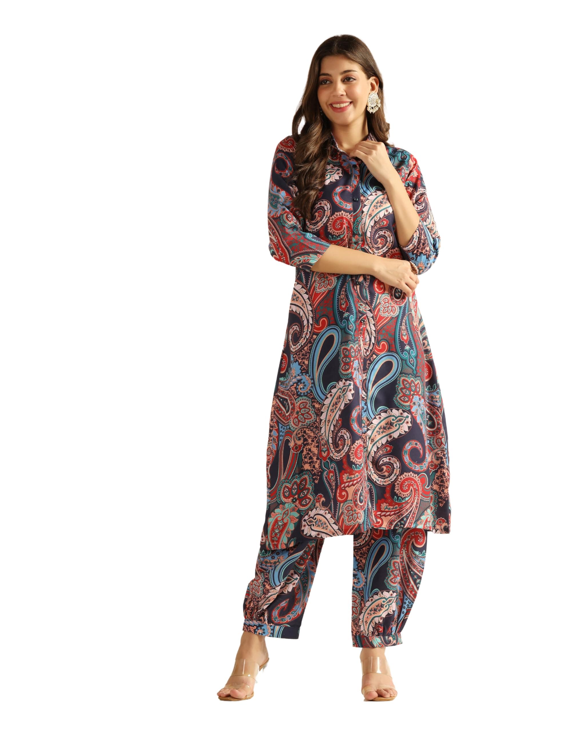 Leriya Fashion Ethnic Co Ord Set | Casual Wear Pant Top Set | Fancy Co-Ord Set | Full Pair Set | Women Kurta Sets Kurtis | Women Kurta Pant Set | Coord Sets for Women