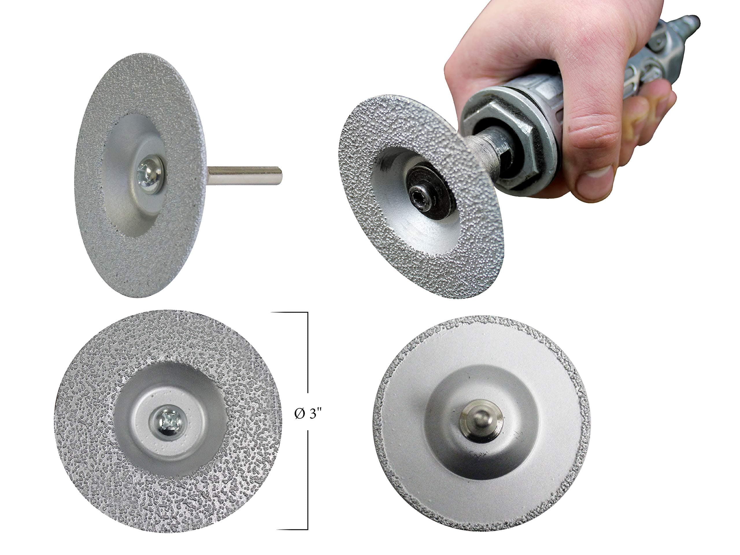 Innovative Products of America 8151 3-in-1 Diamond Grinding Wheel, 3" L