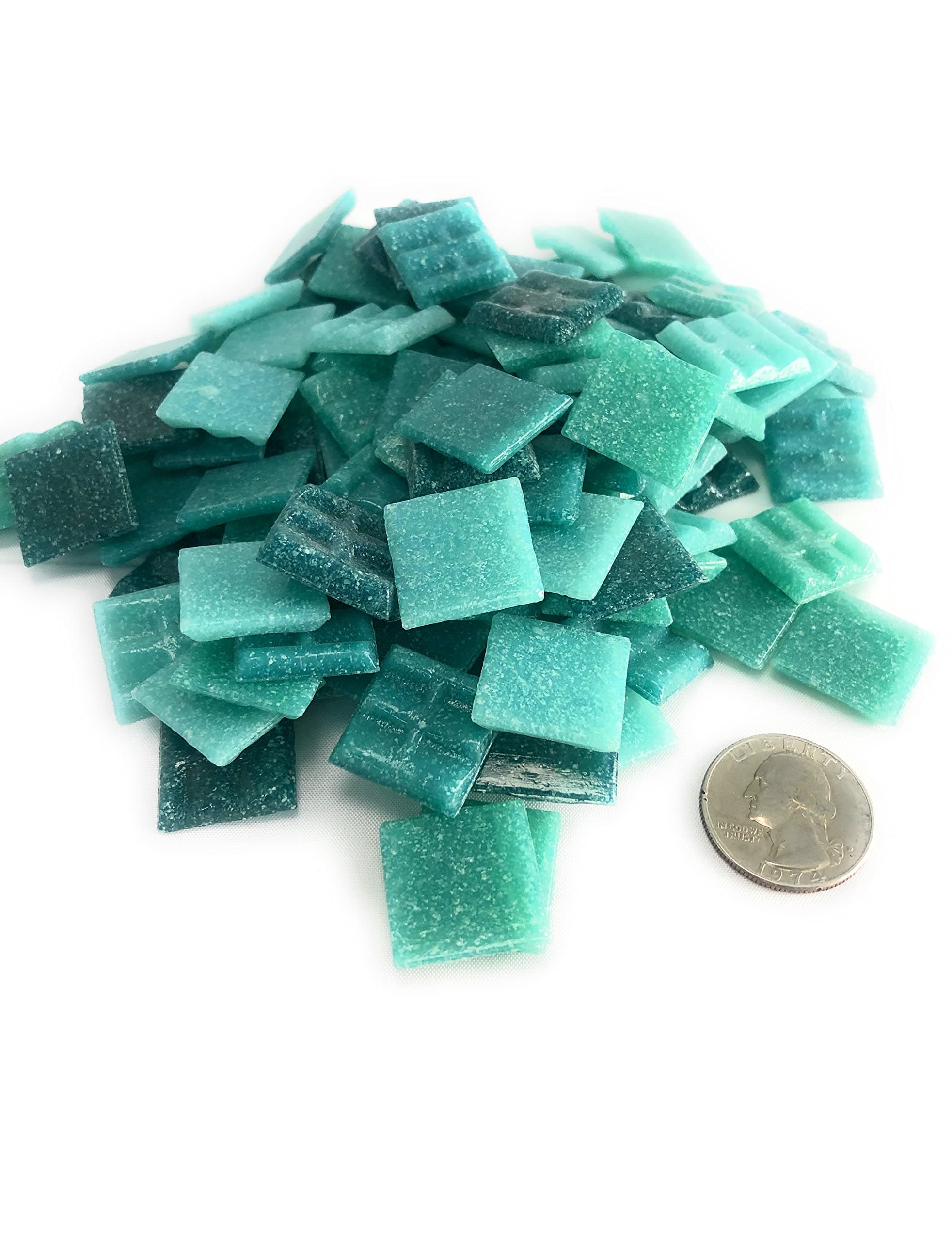 Vitreous Glass Mosaic Tile 3/4" - 1/2 lb Teal Assortment AB 05