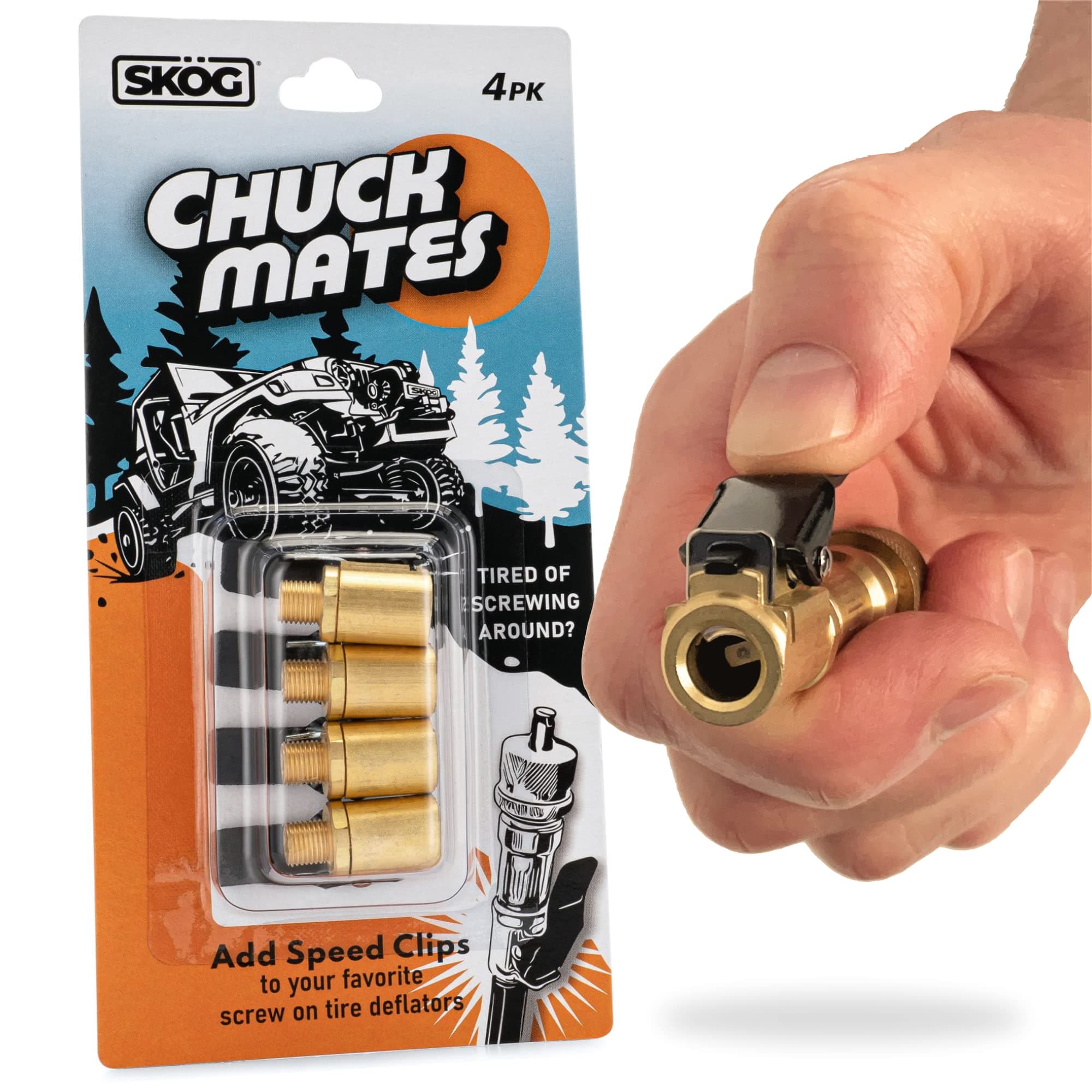 SKÖG® Chuck Mates Premium Speed Clips for Your Automatic Tire Deflators (4 Pack)