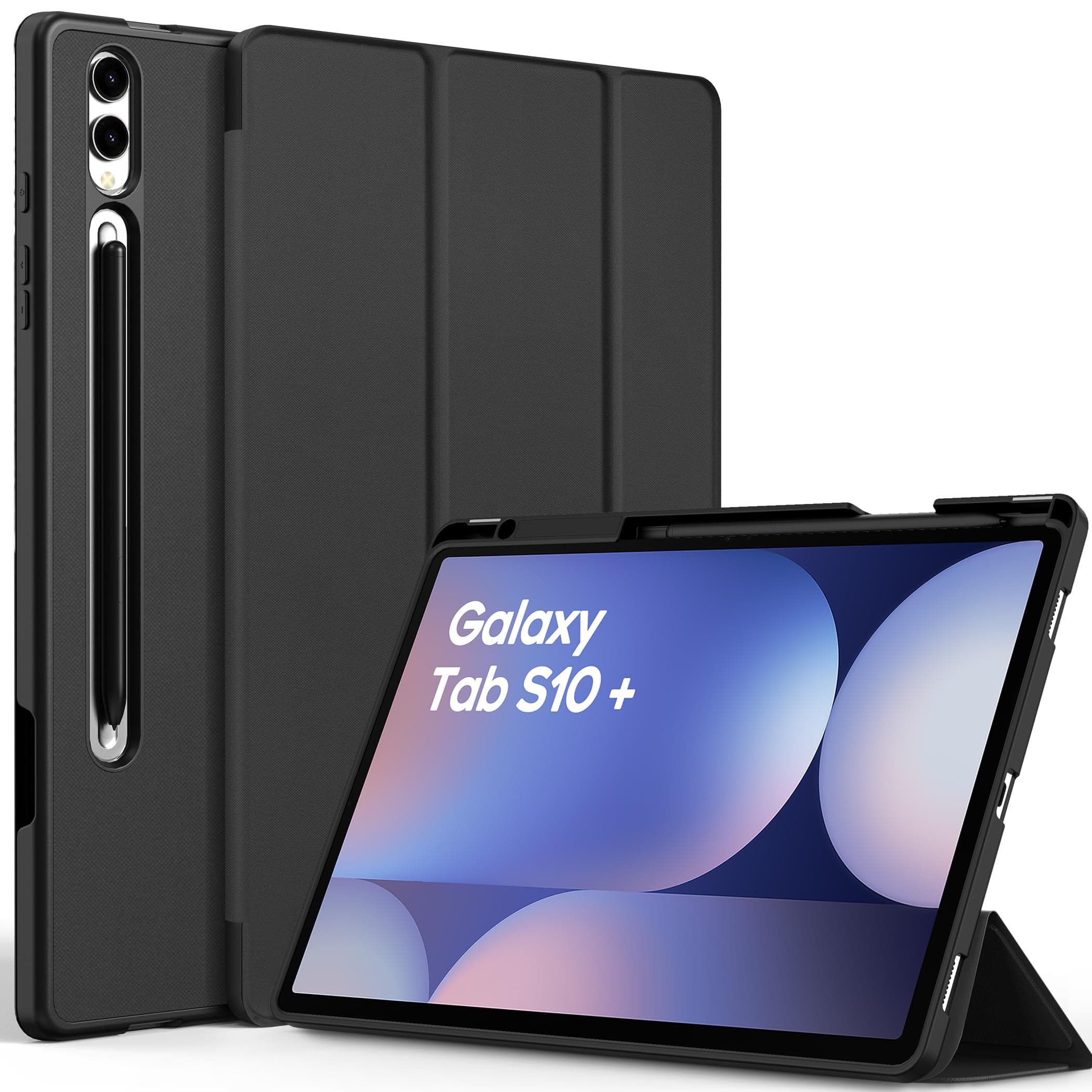 EasyAcc Case for Samsung Galaxy Tab S10+ Plus 2024/ S9 FE+/ S9+ Plus 2023 12.4 Inch, Ultra Thin Auto Wake/Sleep Slim Case, Black