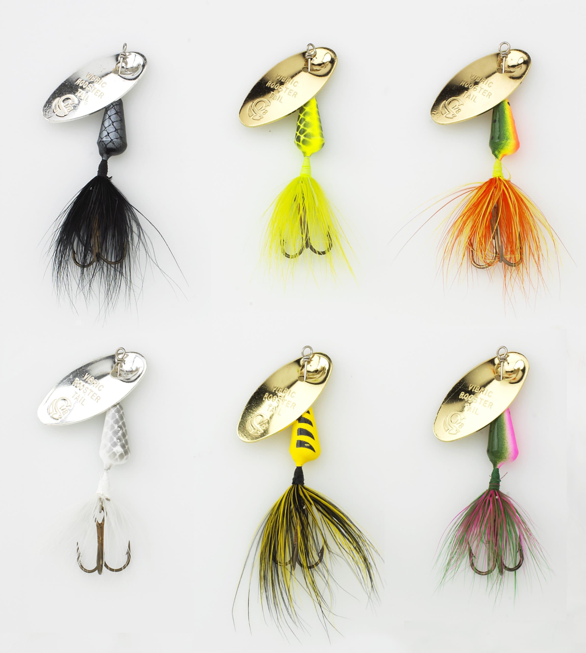 Yakima Vibric Rooster Tail Trophy Bait Pack - Six Assorted Colors