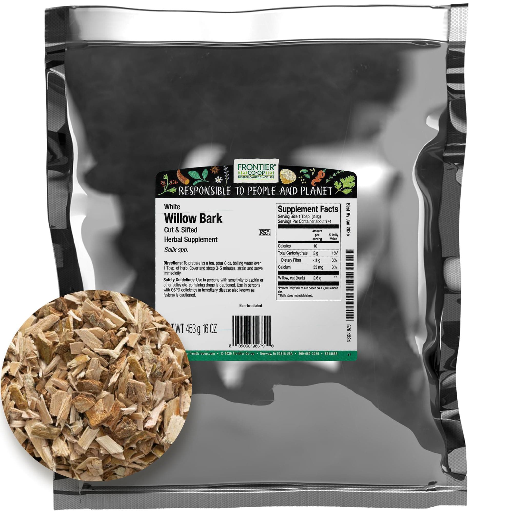 FRONTIER White Willow Bark Cut and Sifted