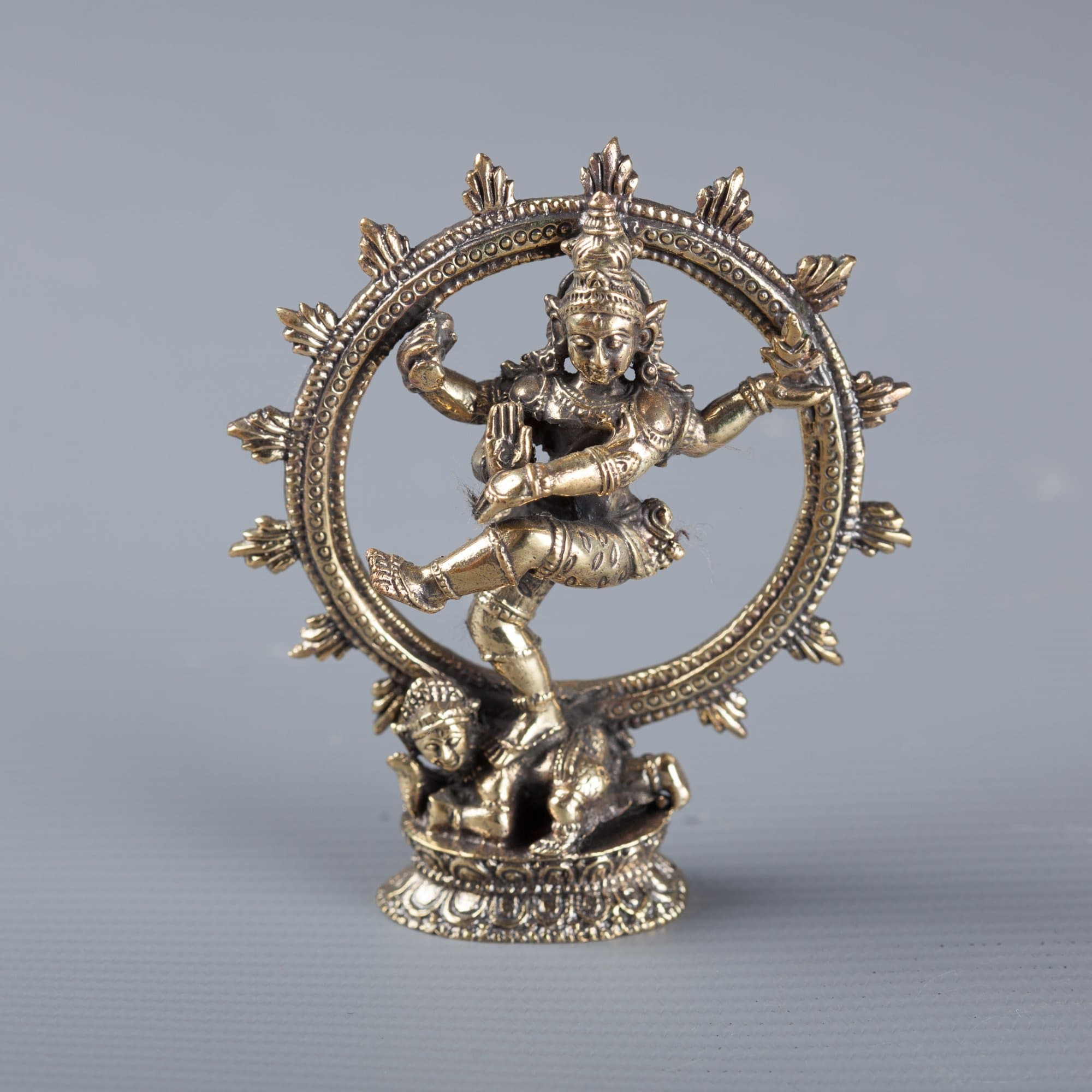 HD Asian ArtBrass Dancing Shiva statue as Lord Nataraja - 7.5cm/3"