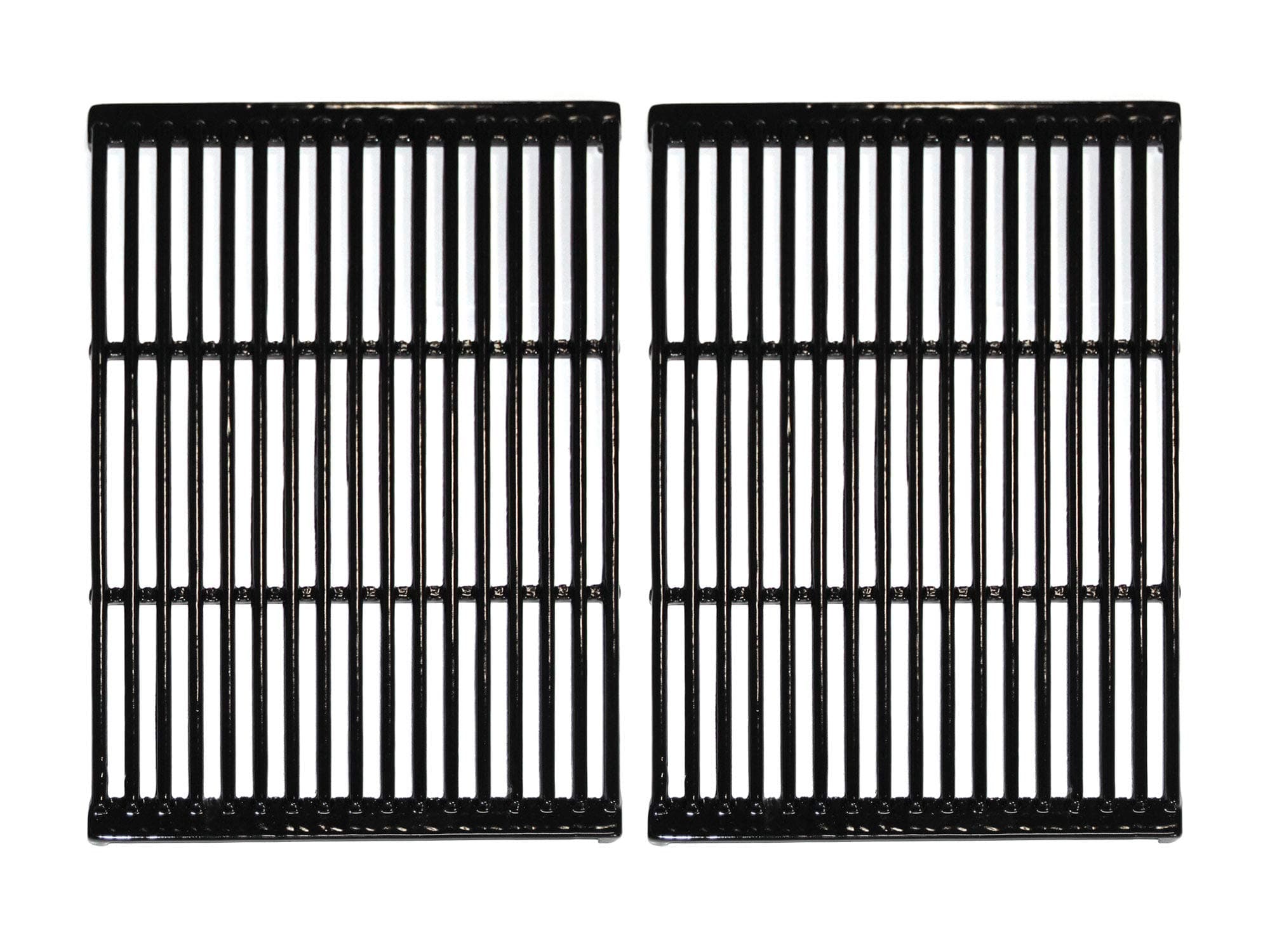Hongso Polished Porcelain Grill Grates Replacement for Charbroil, Brinkmann 810-8401-S, 810-8532-F, 810-8534-S Models, Broil-Mate, Charmglow, Grill Chef, Grill Pro, Turbo, Set of 2