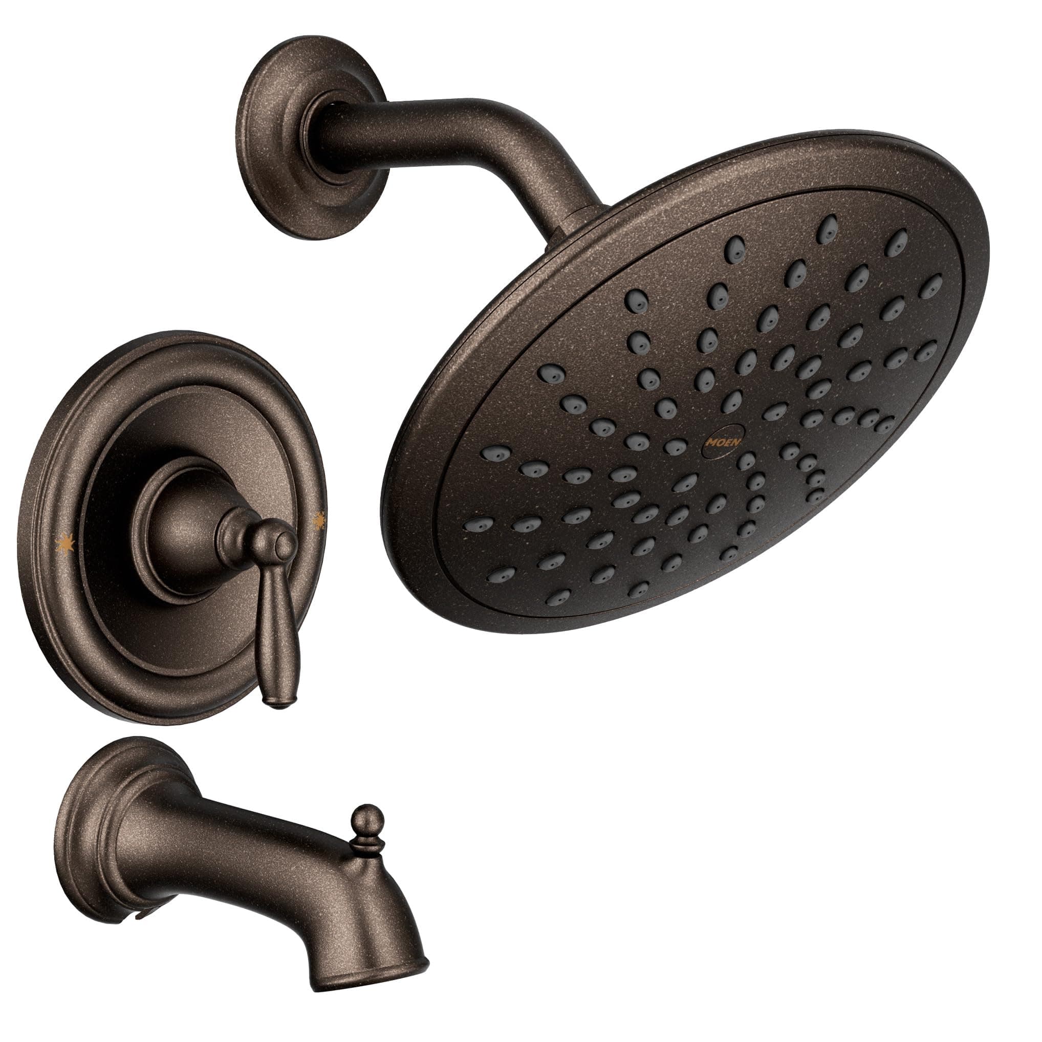 Moen Brantford Oil Rubbed Bronze Posi-Temp Tub and Shower Trim Kit, Including 8-Inch Eco-Performance Rainshower, Handle, and Tub Spout, Valve Required, T2253EPORB