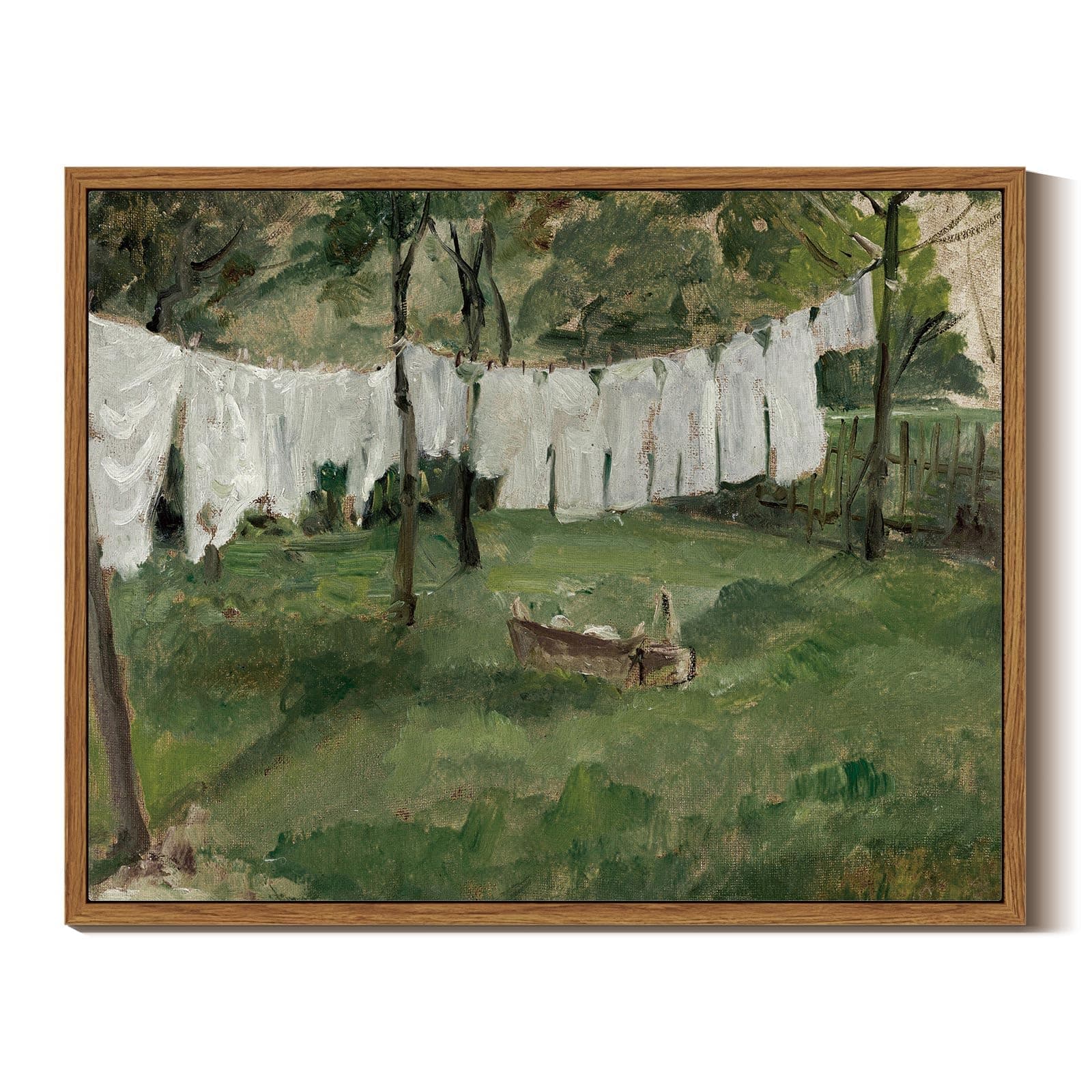 InSimSea Framed Canvas Wall Art for Living Room,Vintage Laundry Room Art Print, Antique Oil Painting, Country Landscape Vintage Wall Art Canvas,For Living Room, Bedroom, Office,Gallery - 11x14in