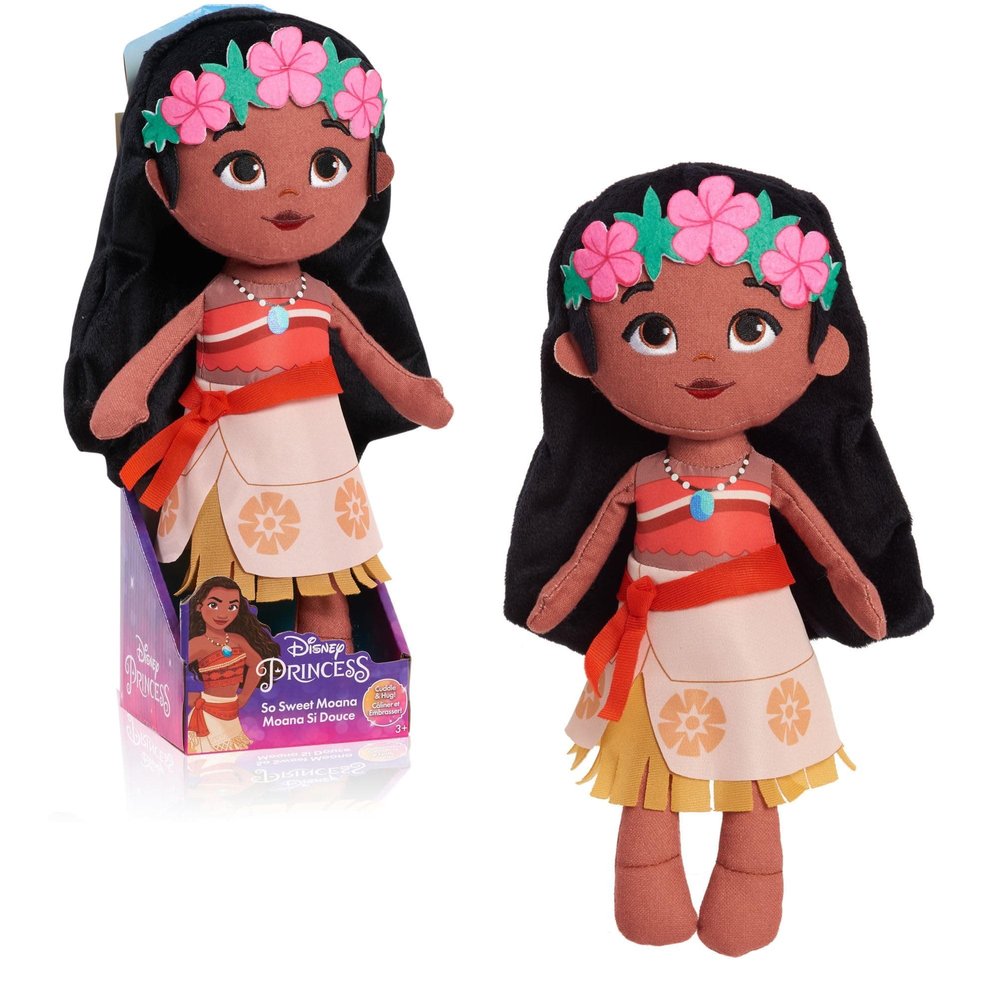So Sweet Princess Moana, 12 Inch Plushie with Brown Hair, Disney Moana, Kids Toys for Ages 3 Up by Just Play