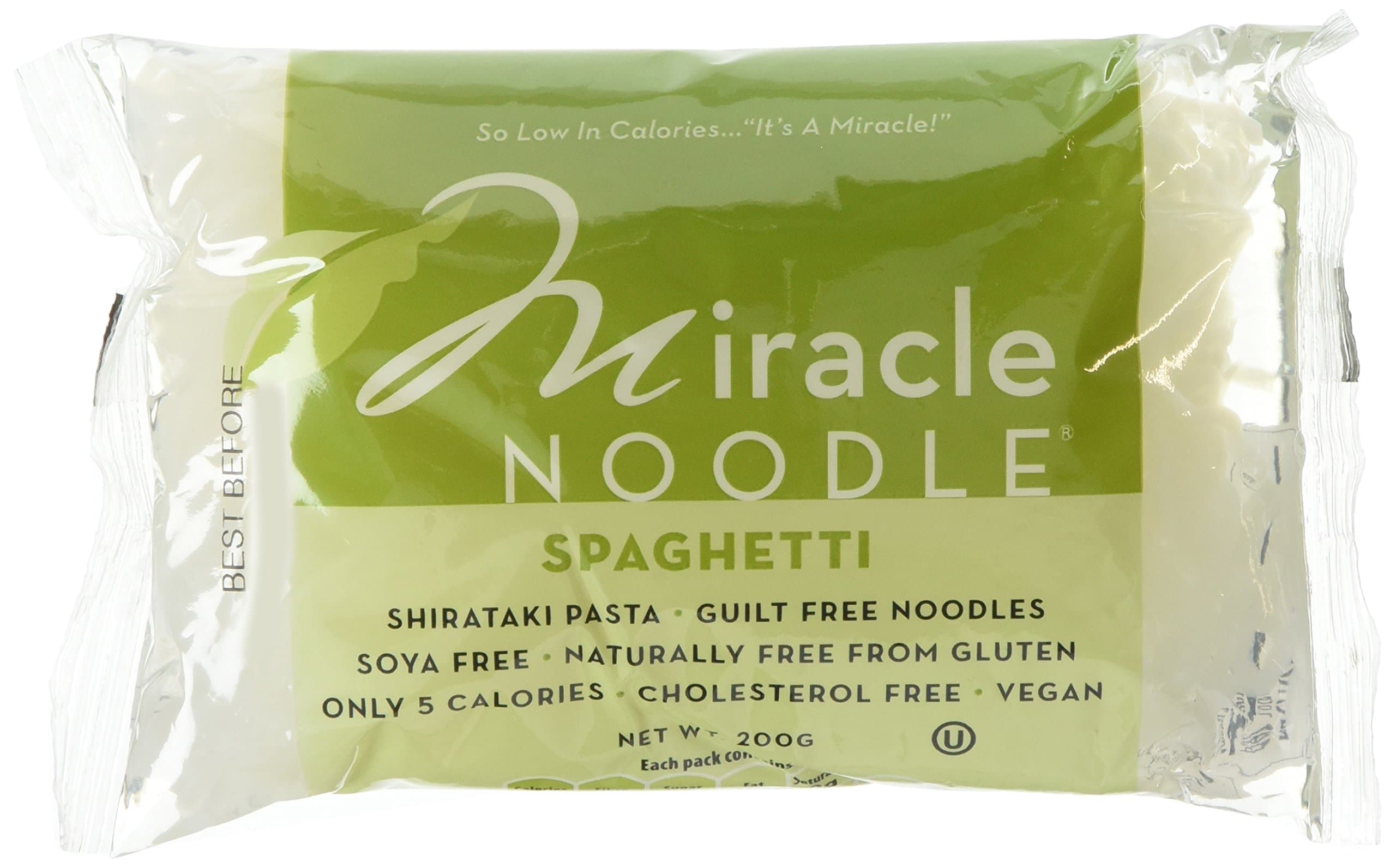 Miracle Noodle Zero Carb, Gluten Free Konjac Pasta, Spaghetti 200 g (Pack of 6)