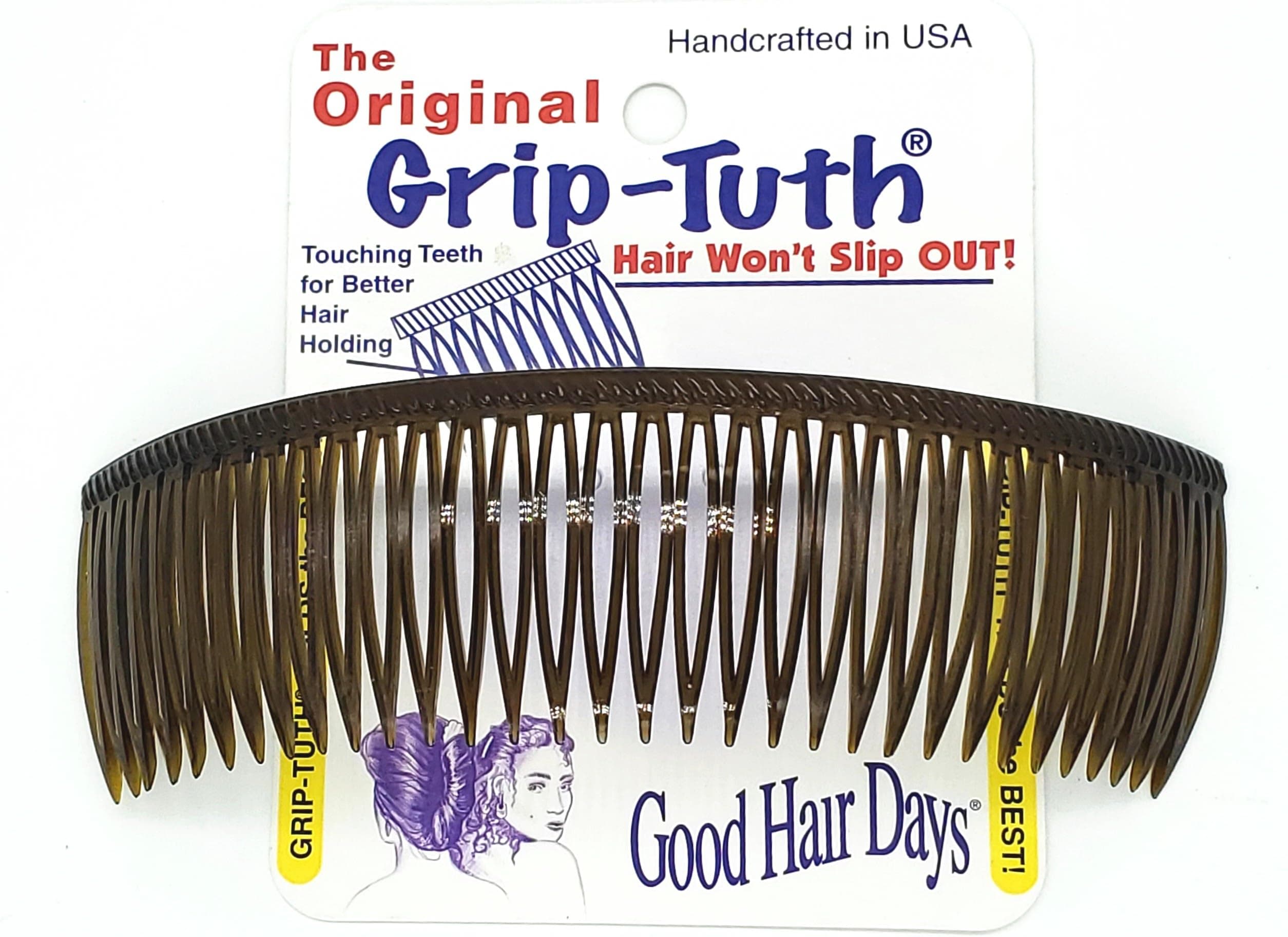 Good Hair Days Grip-Tuth Comb Band - One Piece 6” Hair Side Comb - Hair Combs For All Types Of Hair - Decorative & Hair Styling Women Accessories (Tortoise Shell, 6 Inches)