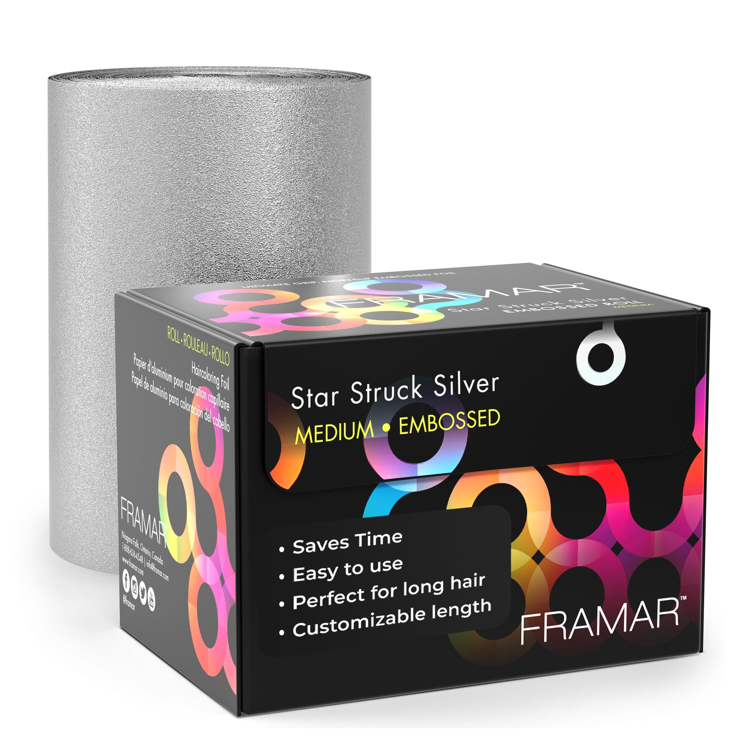 Silver Embossed Roll Hair Foil, Hair Foils for Highlighting, Foils for Highlights, Hairdressing Foil for Hair Highlights, Highlighting Foil, Fr