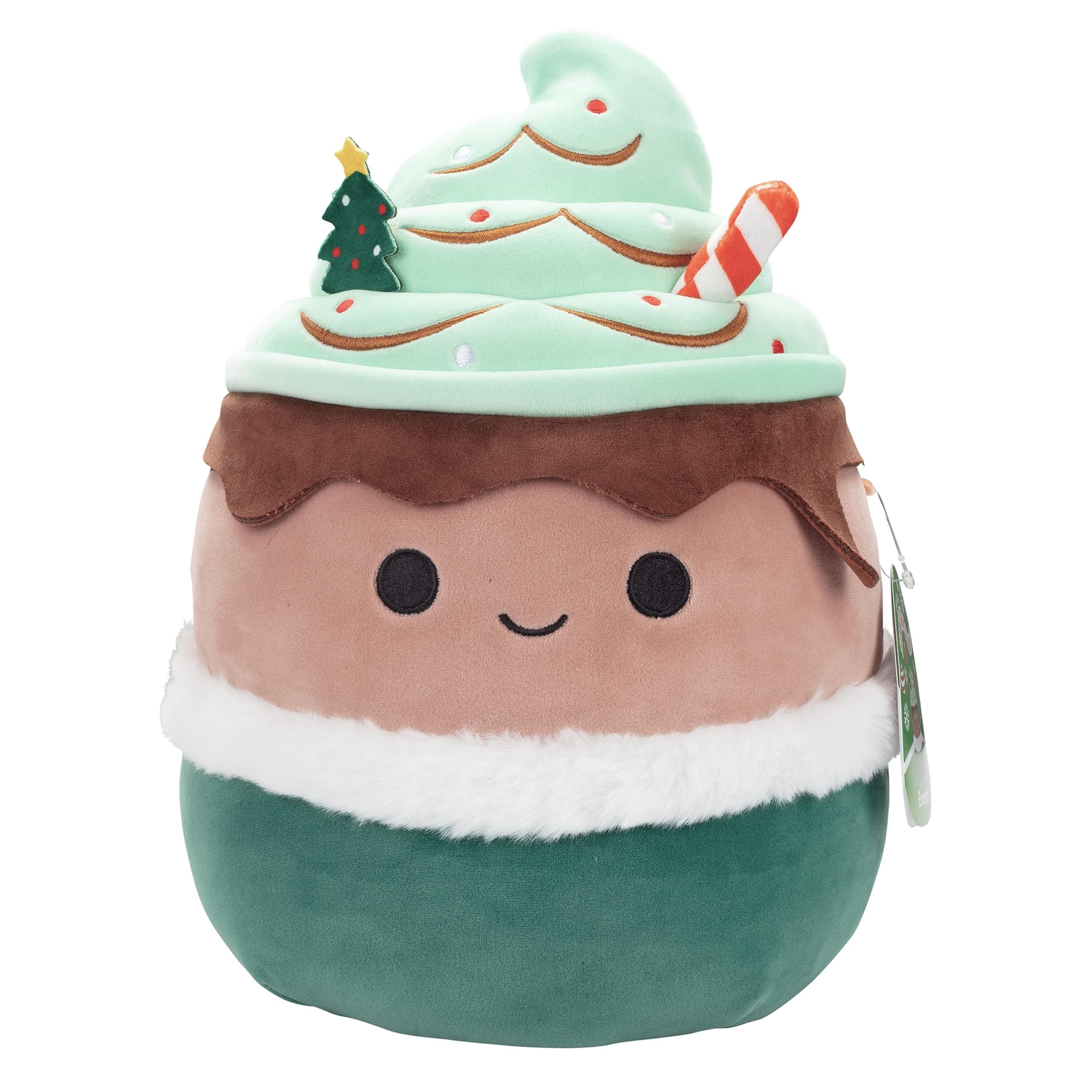 Squishmallows Original 10 Inch Ernesto The Christmas Peppermint Latte Elf - Official Jazwares Plush - Collectible Soft & Squishy Stuffed Animal Toy- 2025 X-Mas Limited Edition- Kids Girls & Boys Gift