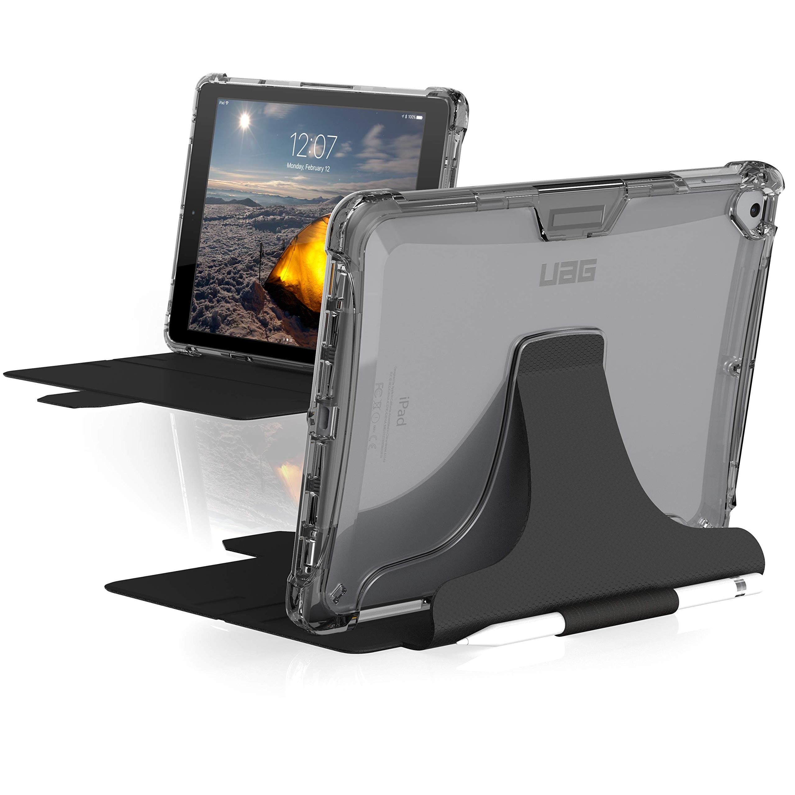 UAG iPad 9.7 (2017 5th Gen & 2018 6th Gen)/iPad Pro 9.7-inch/iPad Air/iPad Air 2 Plyo Feather-Light Rugged [Ice] Military Drop Tested Case