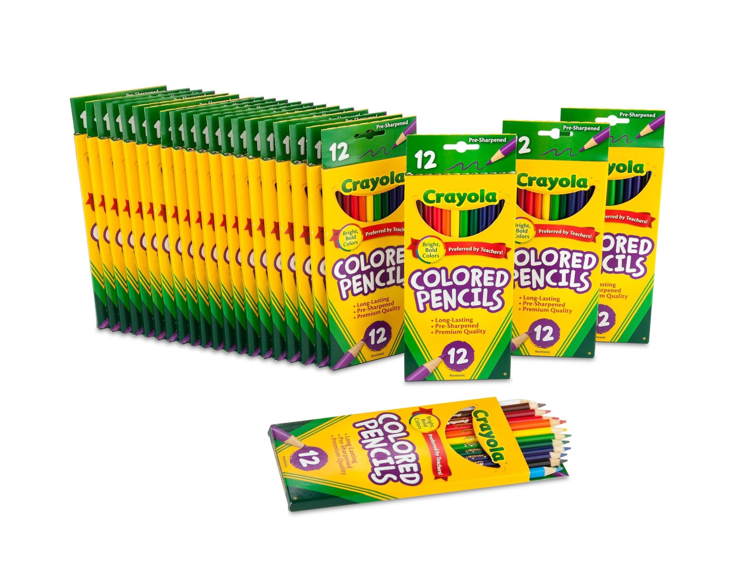 Crayola Bulk Colored Pencils for Kids (24pk) - 12 Assorted Colors, Art Supplies For Crafts & Coloring Books, Bulk Preschool & Kindergarten Classroom Supplies (Packaging May Vary)
