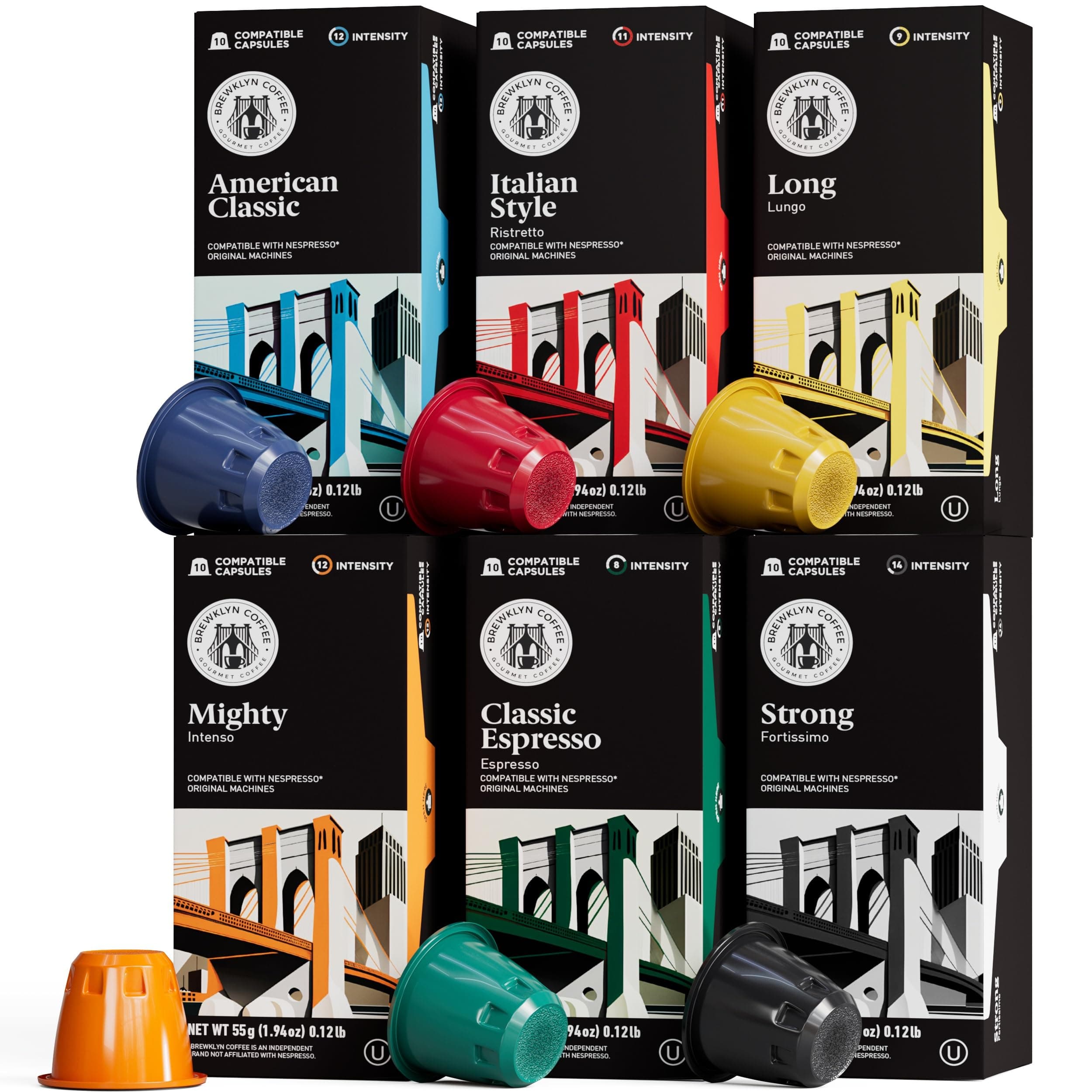 for Nespresso Original Machine 120 pods Certified Genuine Espresso Variety Pack, Italian Espresso Coffee, 120 Pod Variety Pack