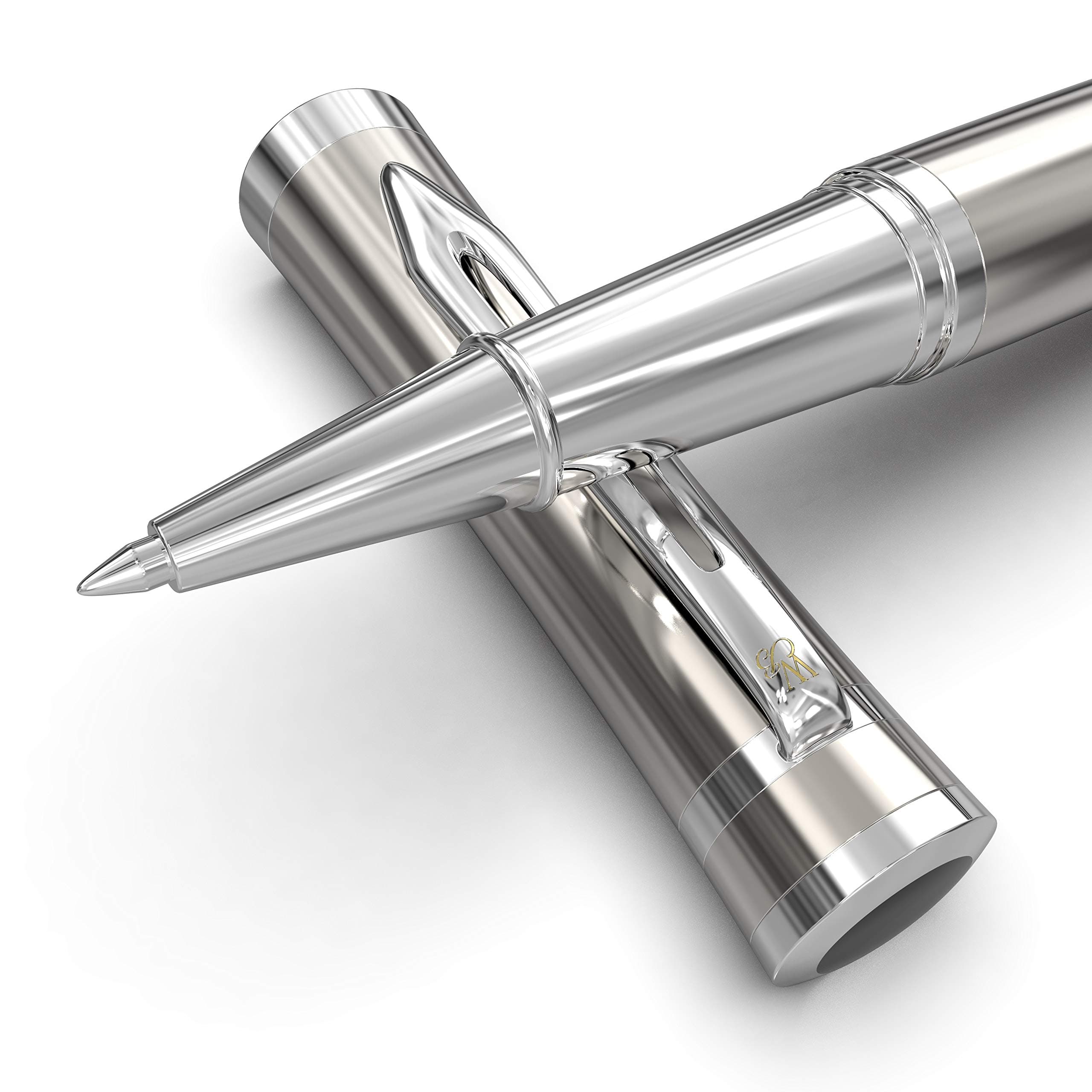 Wordsworth & Black Gel Rollerball Pen [Silver Chrome], Journaling, Note-Taking; Business, Professional, Executive Writing Pens; Perfect Roller Ball Pen Gift for Men and Women