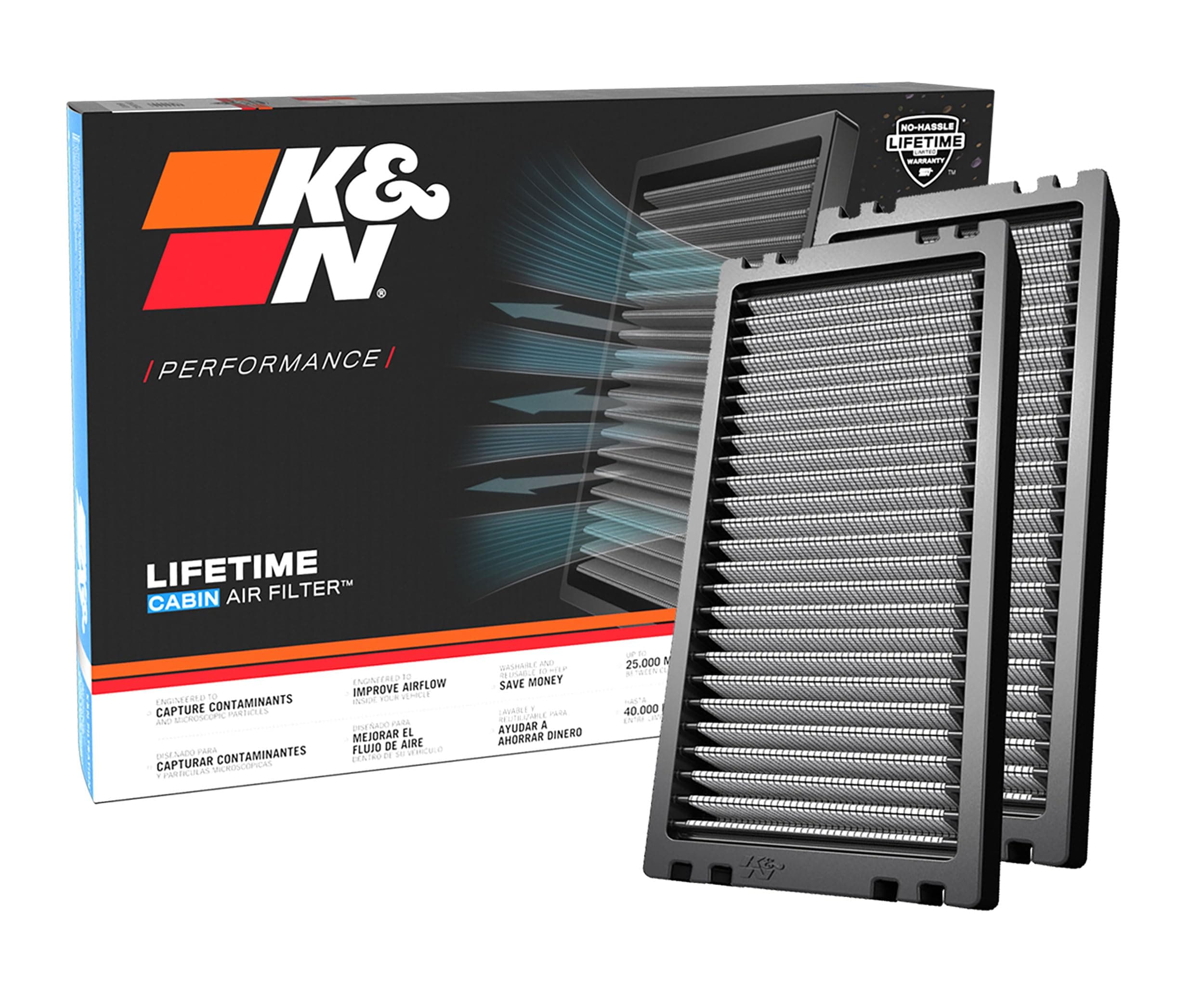 LIFETIME Cabin Air Filter: Premium, Washable, Clean Air for your Cabin: Compatible with 2005-2021 Nissan: Frontier, Navara, NP300, NV1500, NV2500, NV3500, Pathfinder, Xterra, VF1001