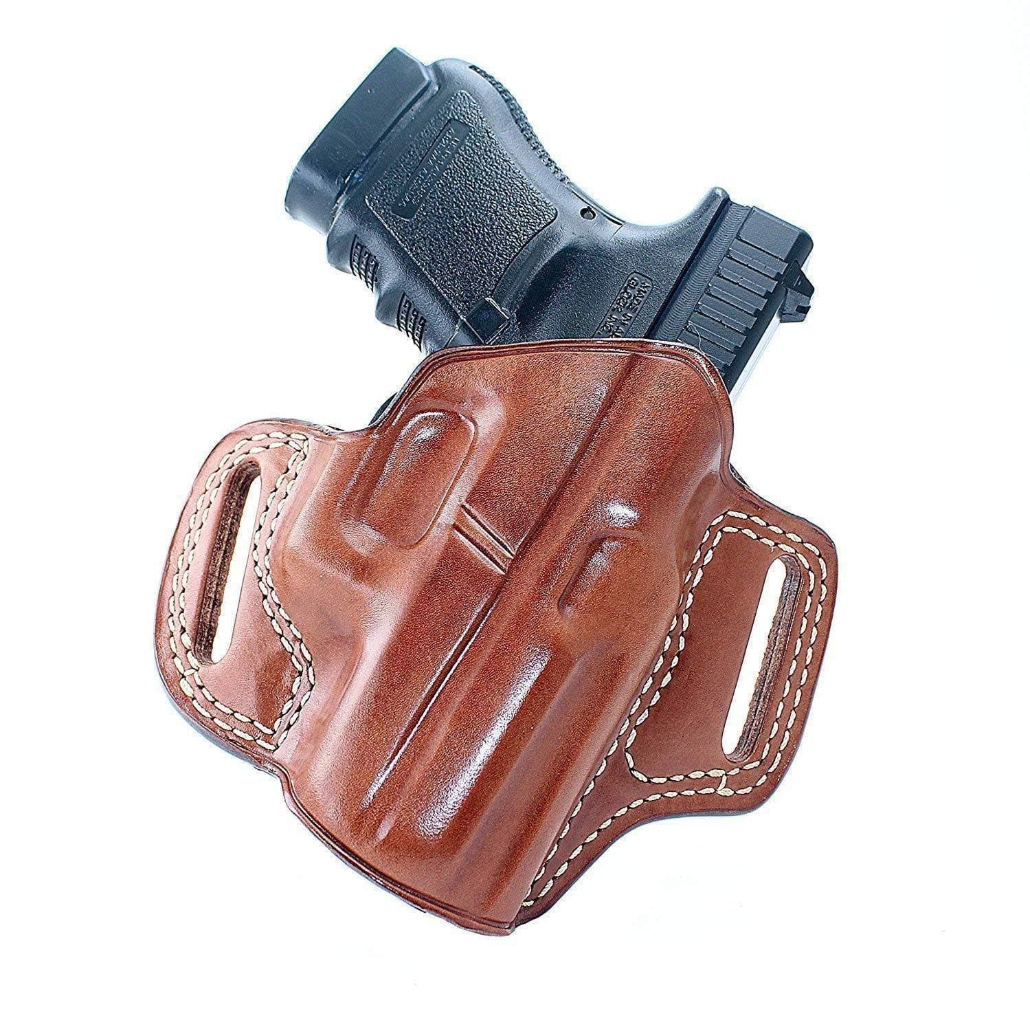 Premium The Ultimate Leather Pancake OWB Holster Fits Arex ReX Zero 1 Standard 9mm 4.3'', Right Hand Draw, Brown Color #1369#
