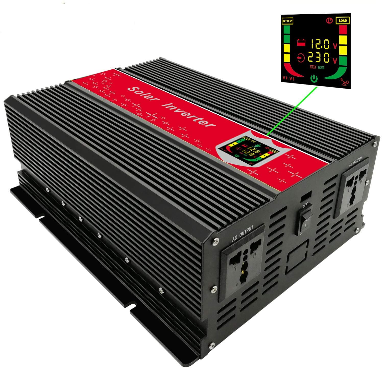 ChaoMin 3000W Peak 6000W DC 12V to AC 220V 230V 240V Modified Sine Wave Power Inverter Converter Digital LCD Display for Home Car Vehicle