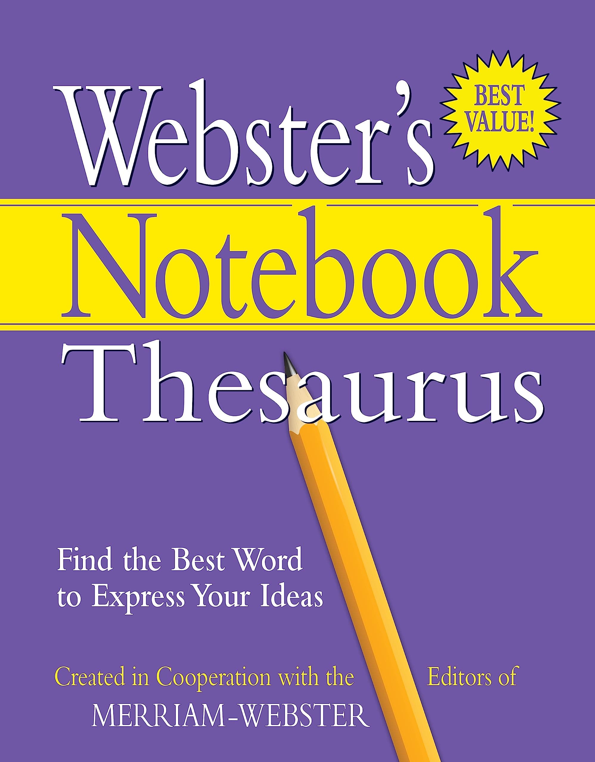 - Webster's Notebook Thesaurus - Designed for students - Fits in a 3-ring binder