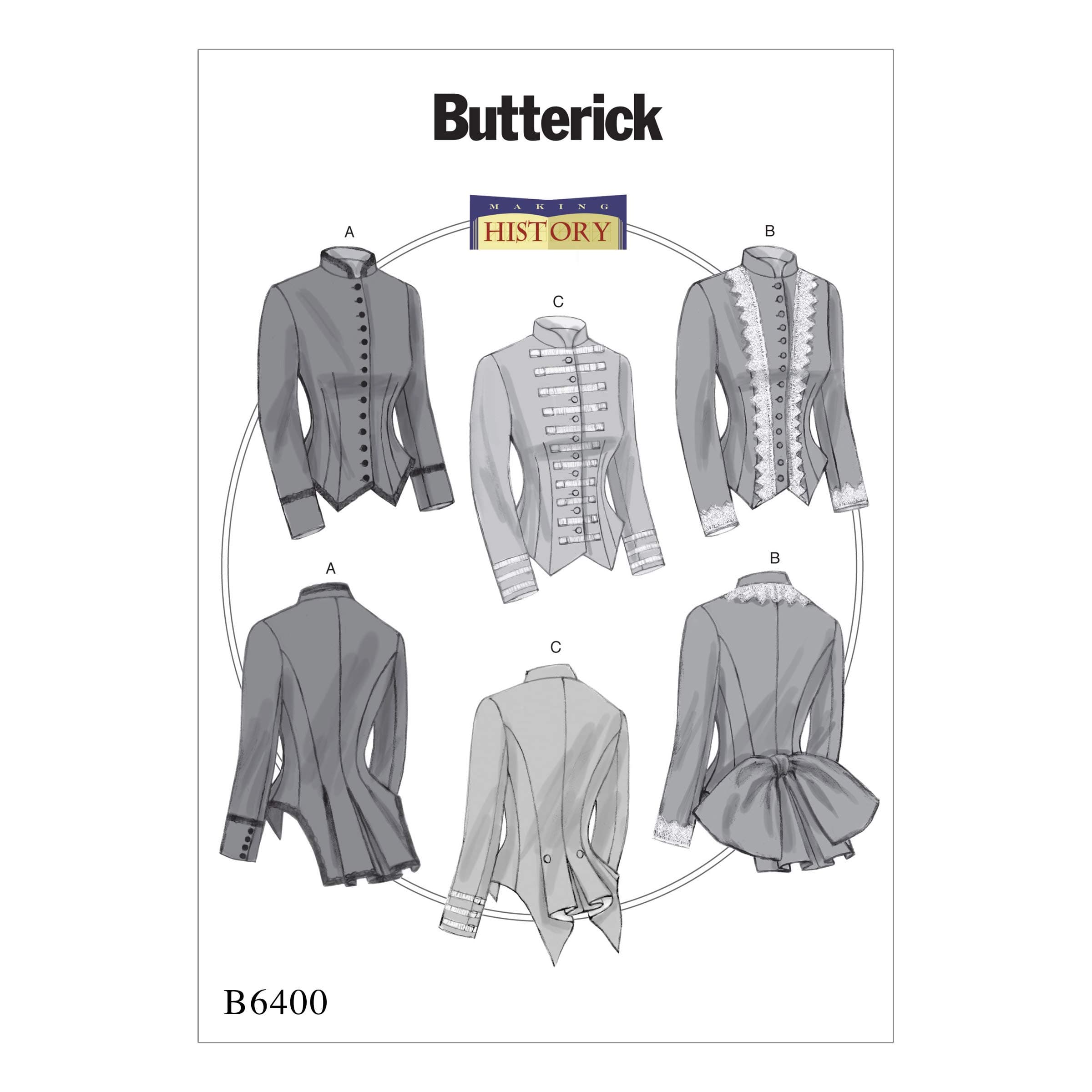 Butterick B6400 Women's Historical Victorian Jacket Sewing Pattern, Sizes 14-22
