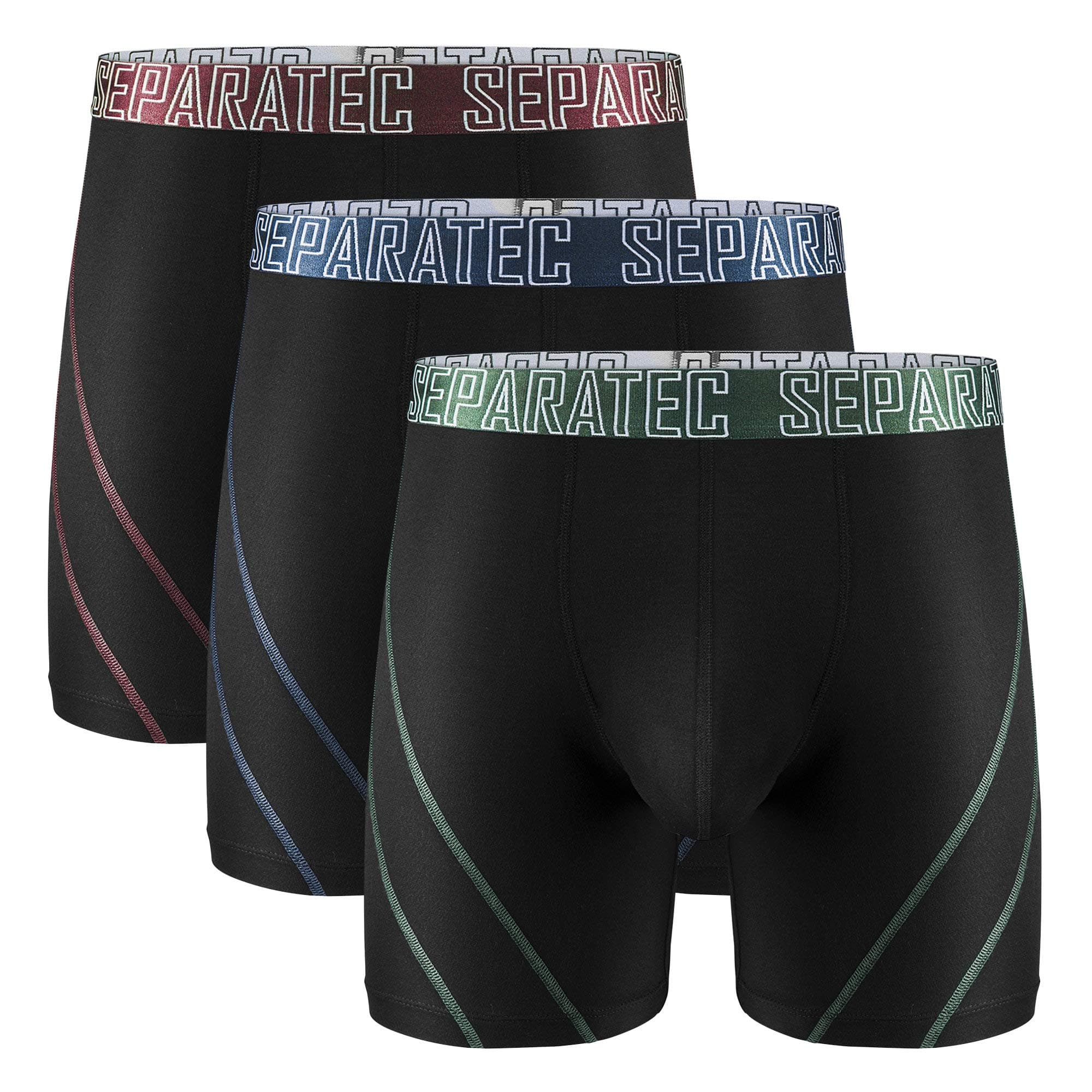 Men's Underwear 3 Pack Basic Bamboo Rayon Soft Breathable Dual Pouch Boxer Briefs