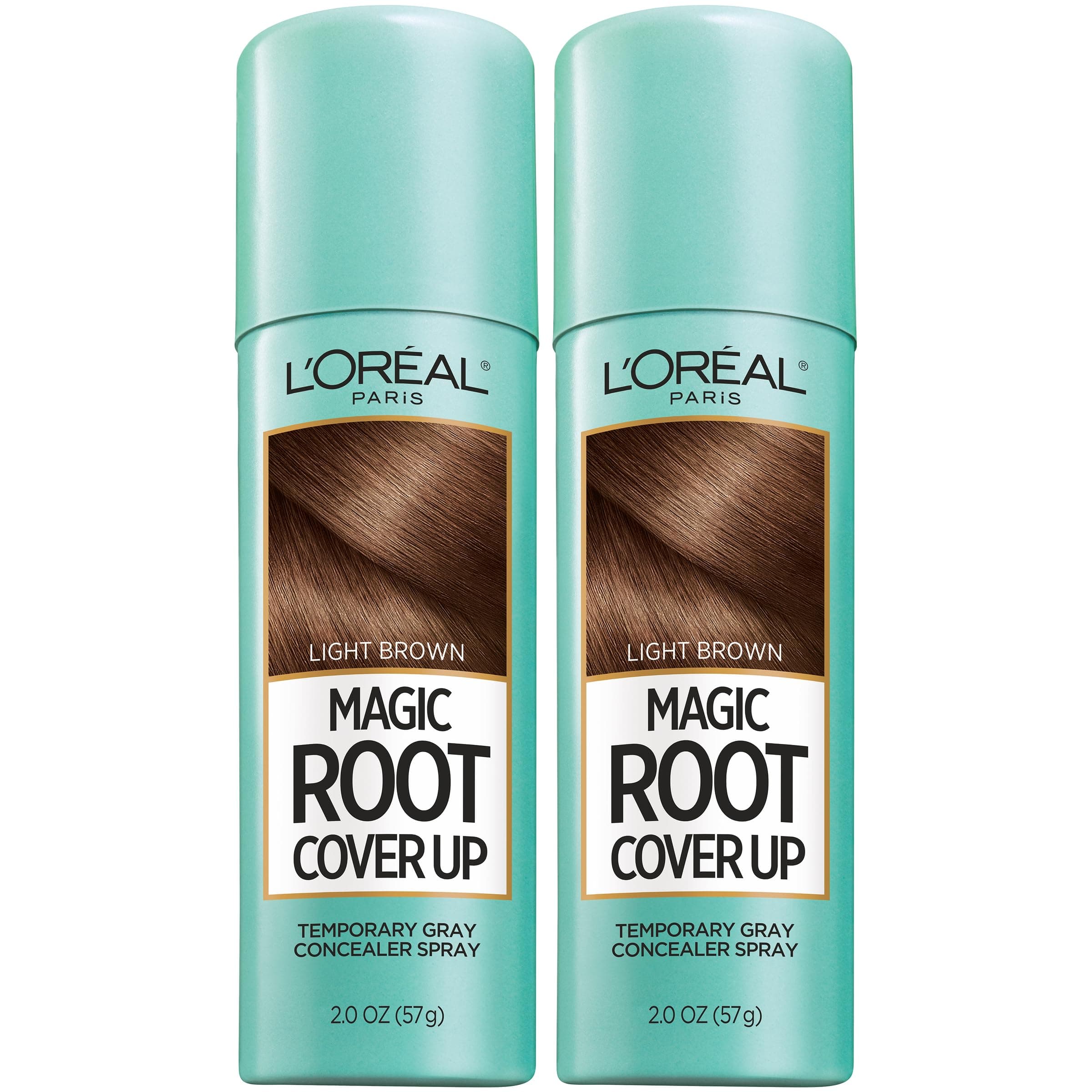 L'Oreal Paris Hair Color Root Cover Up Temporary Gray Concealer Spray Light Brown (Pack of 2) (Packaging May Vary)