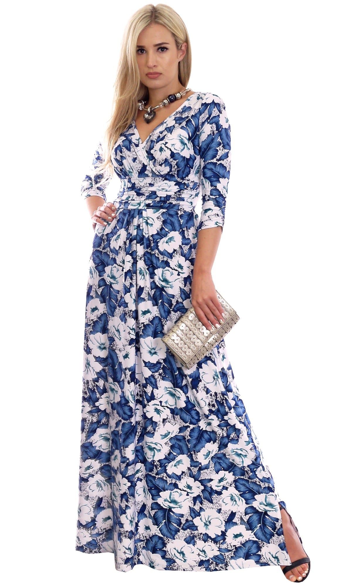 MontyQ Elegant Summer Long Party Wedding Maxi Dress Floral Empire Style