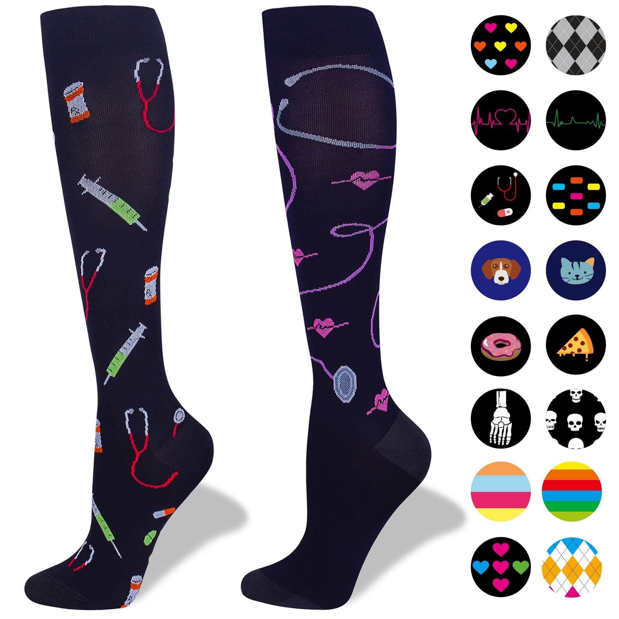 Compression Socks Women and Men, 20-30mmHg, Best for Nurses, Travel, Pregnancy