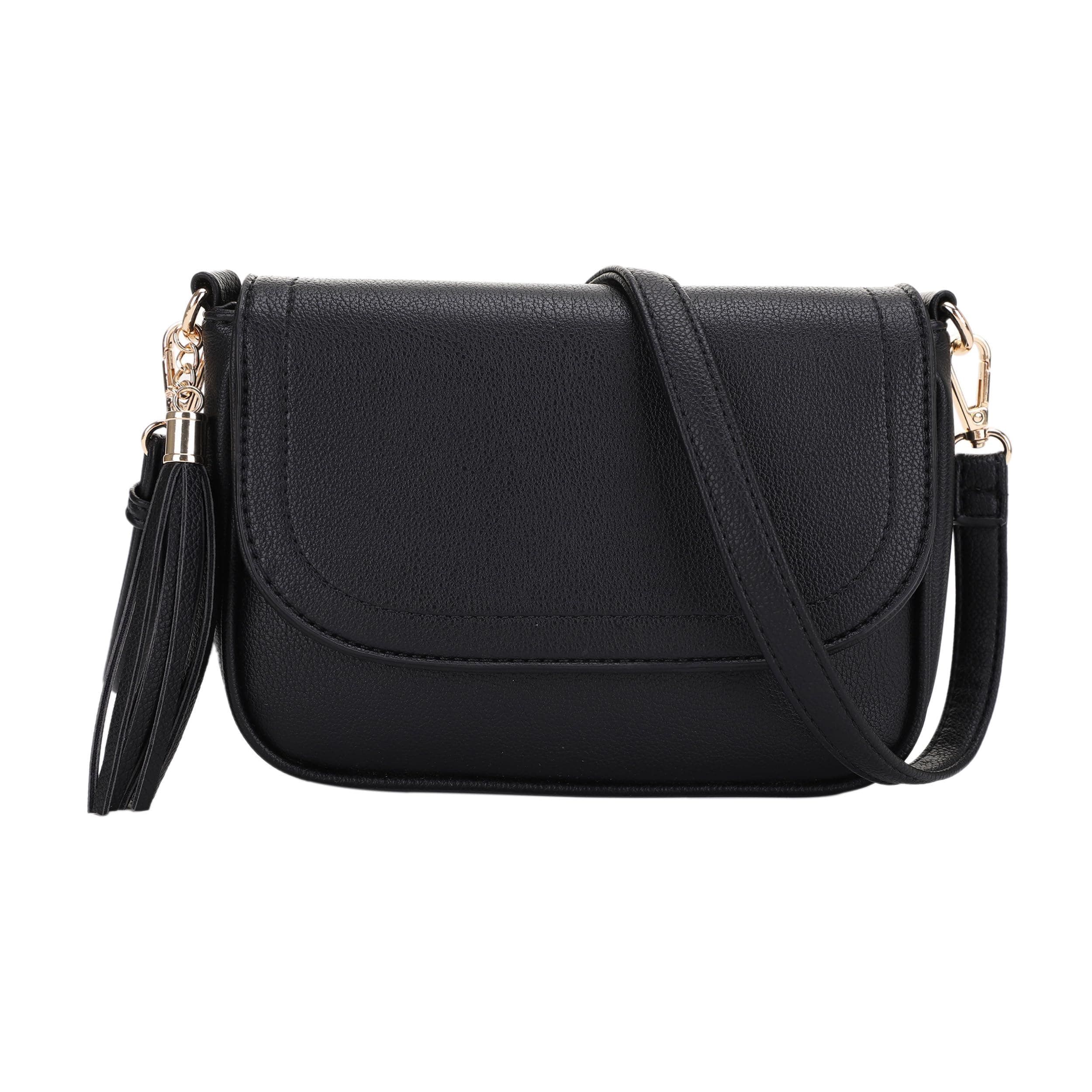 Small Crossbody Bags for Women Trendy Flap Saddle Purses with Tassel Vegan leather Shoulder bag
