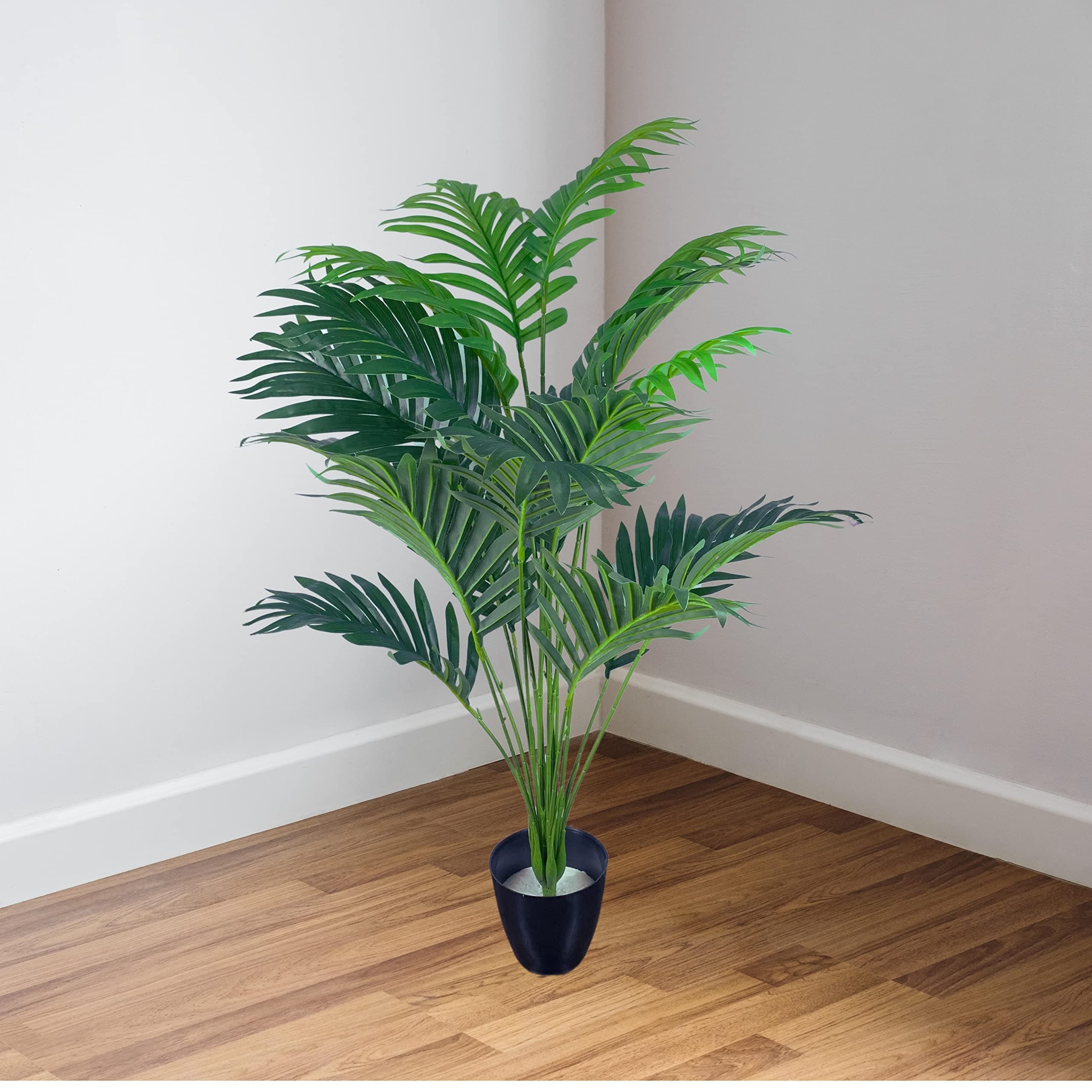 Tdas Artificial Plants for Home Decor Big Size with Pot Item Living Room Large Plastic Palm Tree Fake Plant Leaves Balcony Office Bamboo Decoration Decorative Decors – 75 cm, 18 Leaves (Plam)