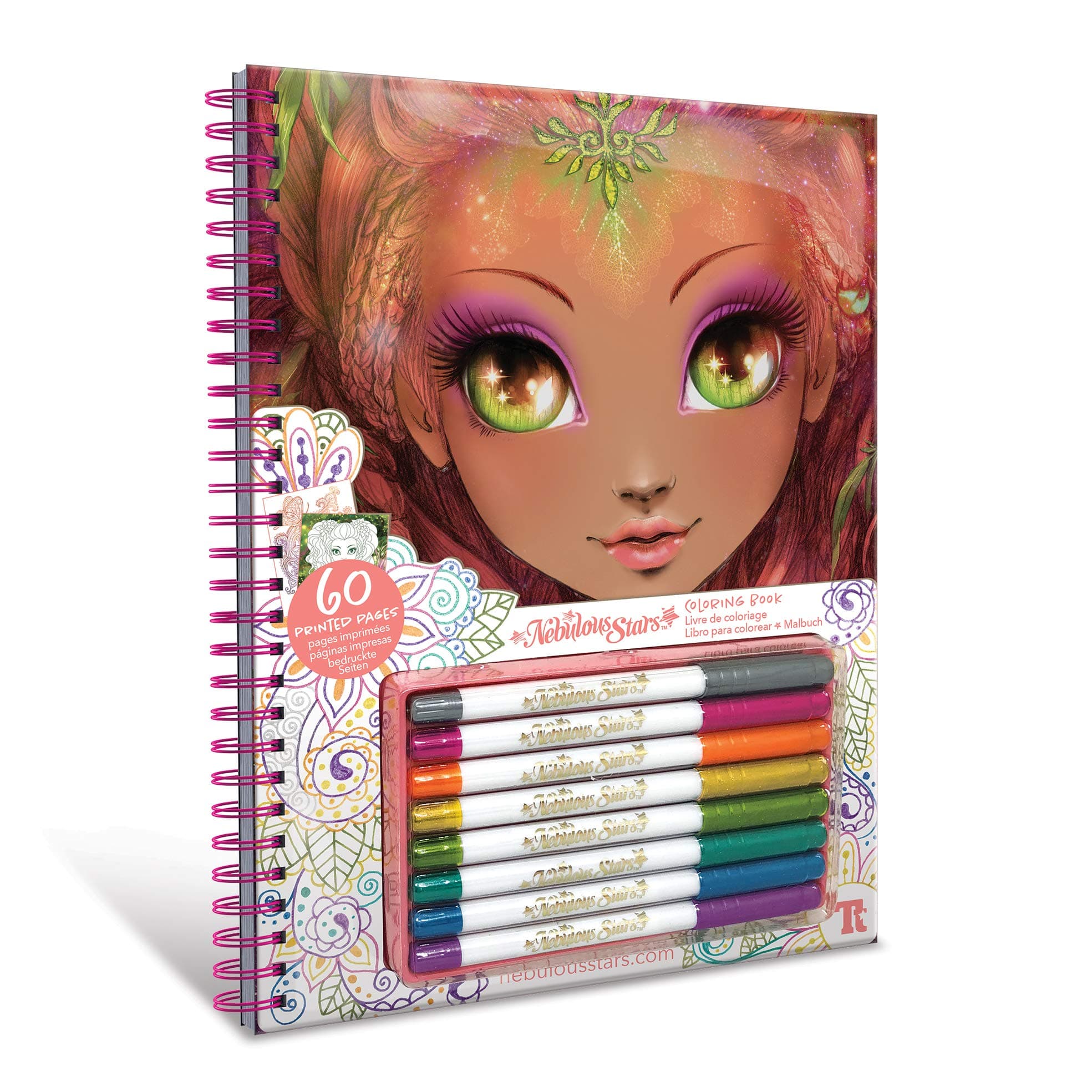 Nebulous Stars Large Coloring Book for Girls - 60 Coloring Pages - Comes with 8 Metallic-Ink Gel Pens
