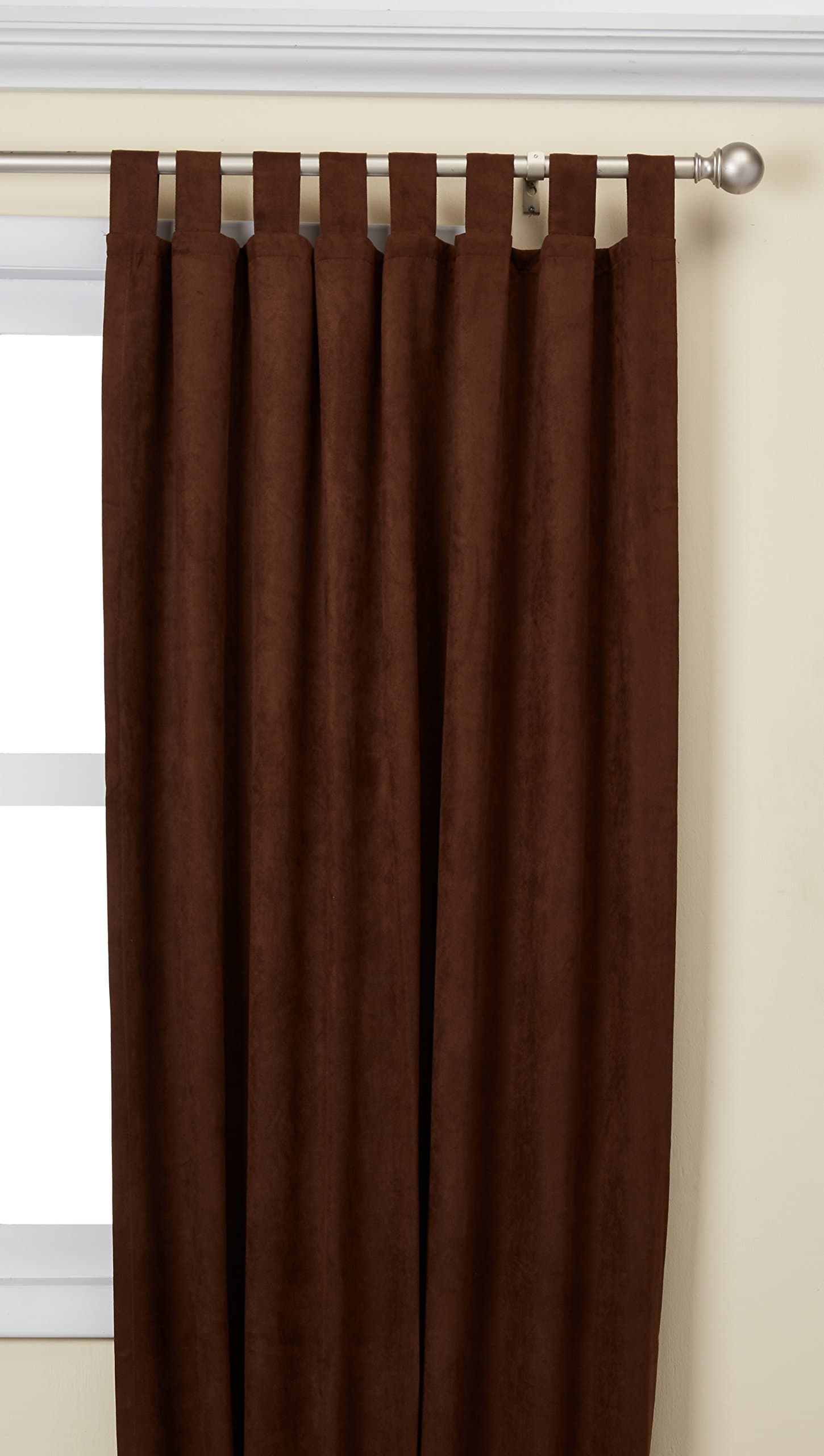 CHF Microsuede Curtain Panel, 108", Chocolate