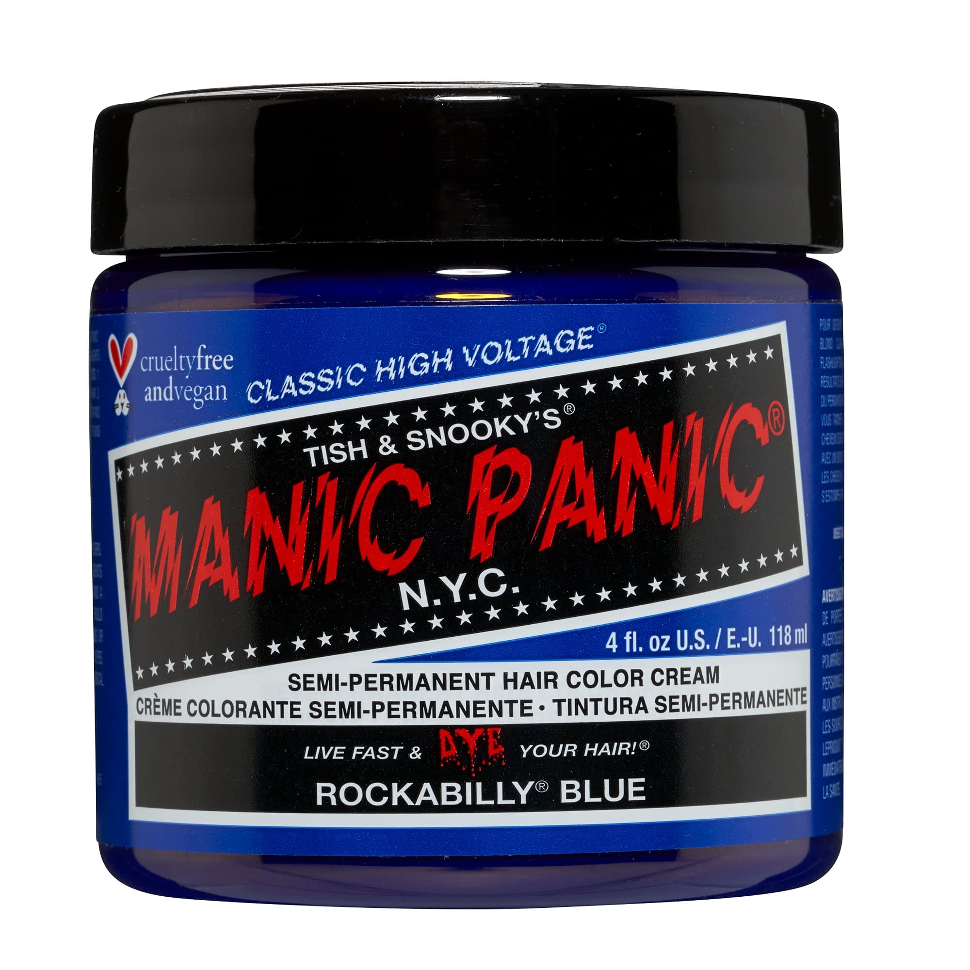 High Voltage® Classic Cream Formula Colour Hair Dye 118ml (Rockabilly® Blue)