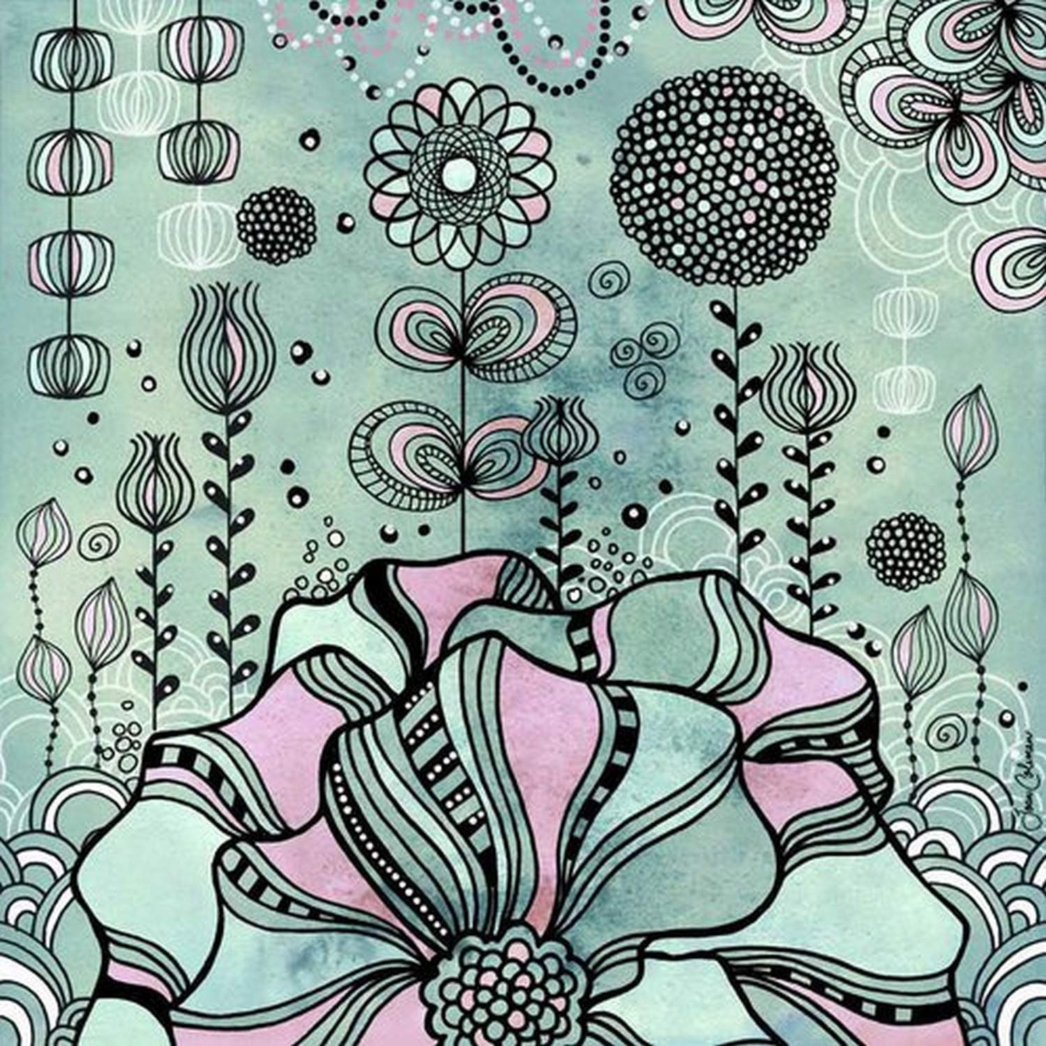 Wheatpaste Art Collective Cosmic Garden Nirvana by Joan Coleman Posters That Stick Wall Decal, 18 by 18-Inch