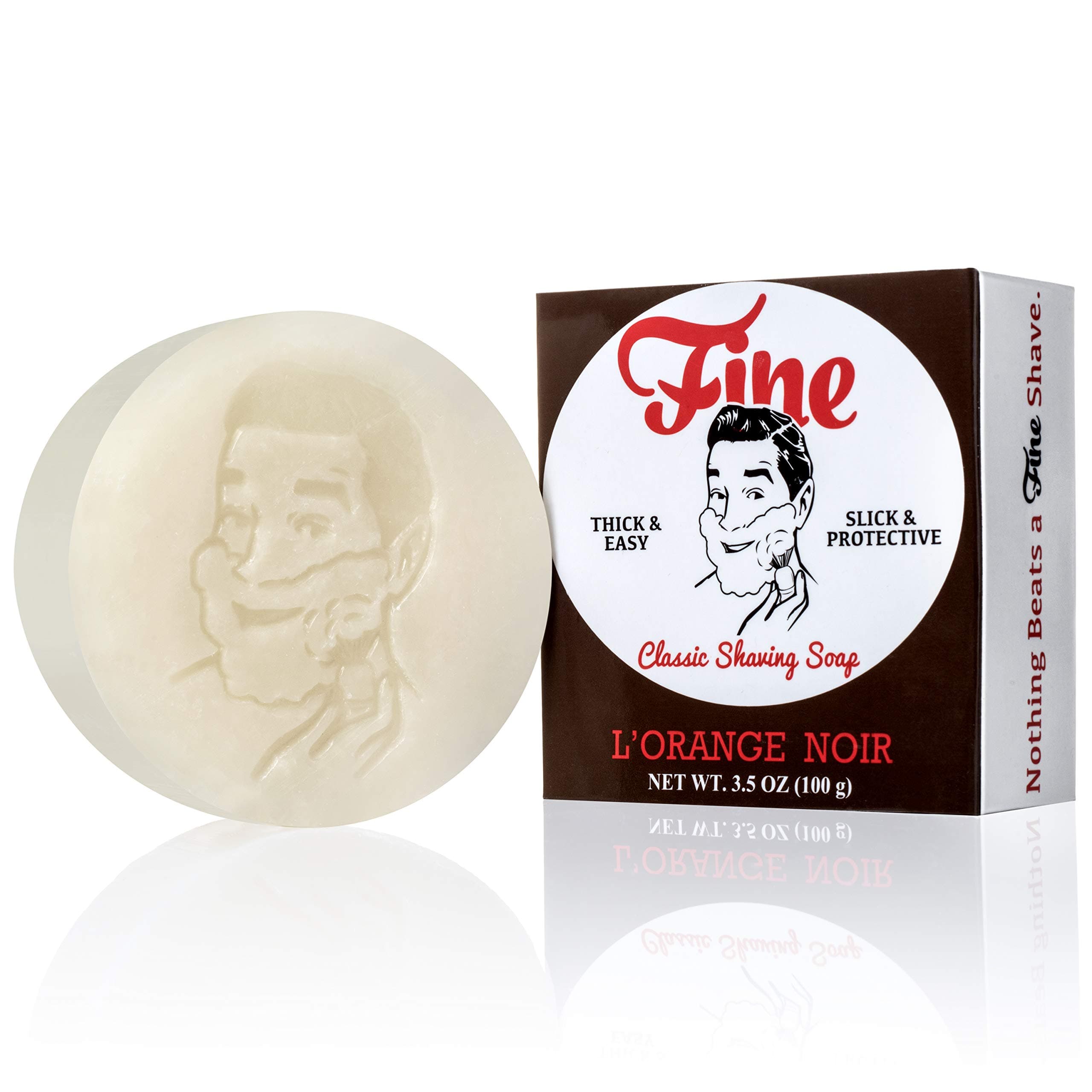 Fine L'Orange Noir Shave Soap Refill - Triple Milled Tallow Shaving Soap Puck For Men - A Wet Shaver's Favorite
