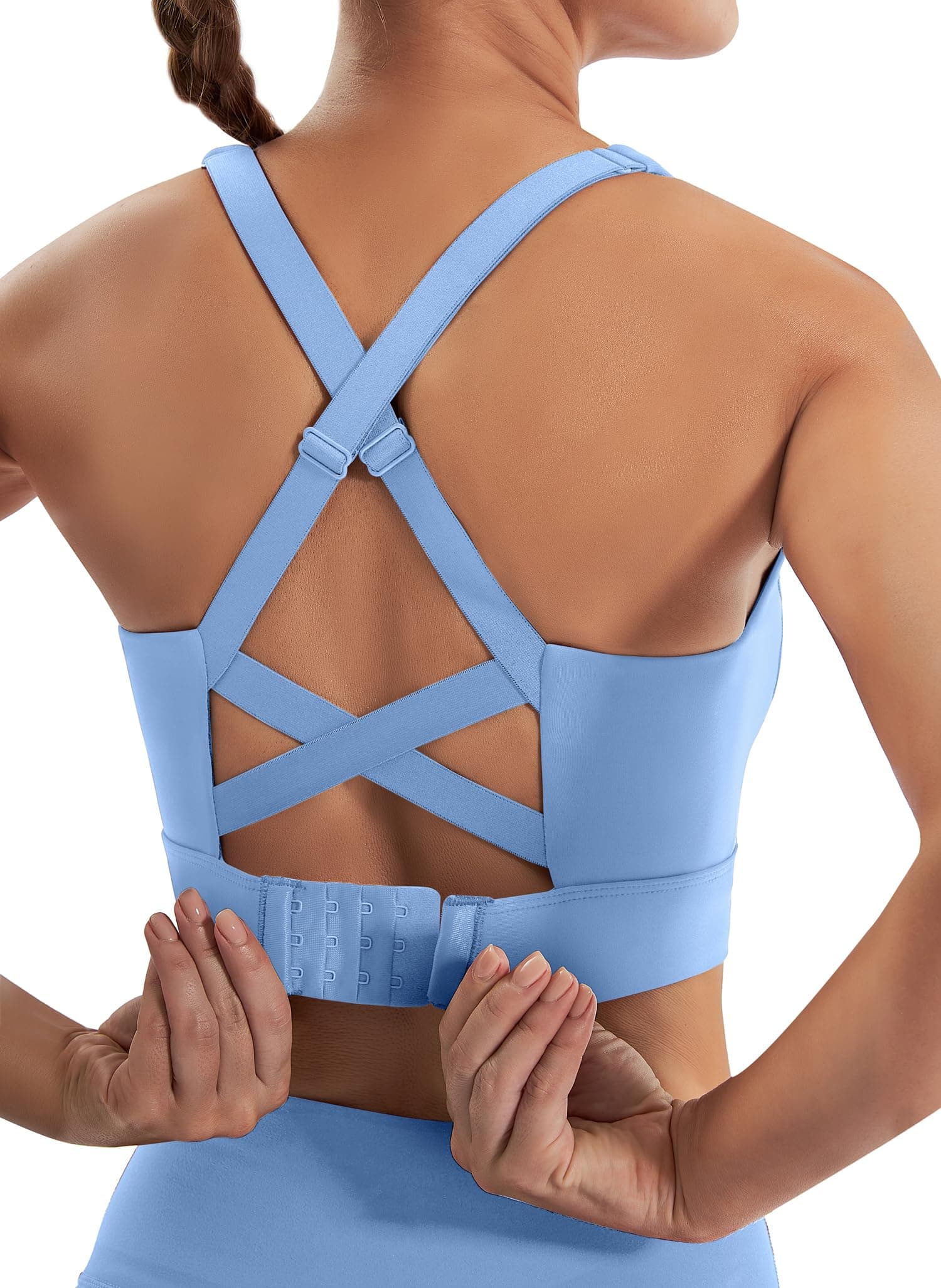 Ewedoos High Support Sports Bras for Women Adjustbale Supportive High Impact Sports Bra Push Up Workout Running Bras