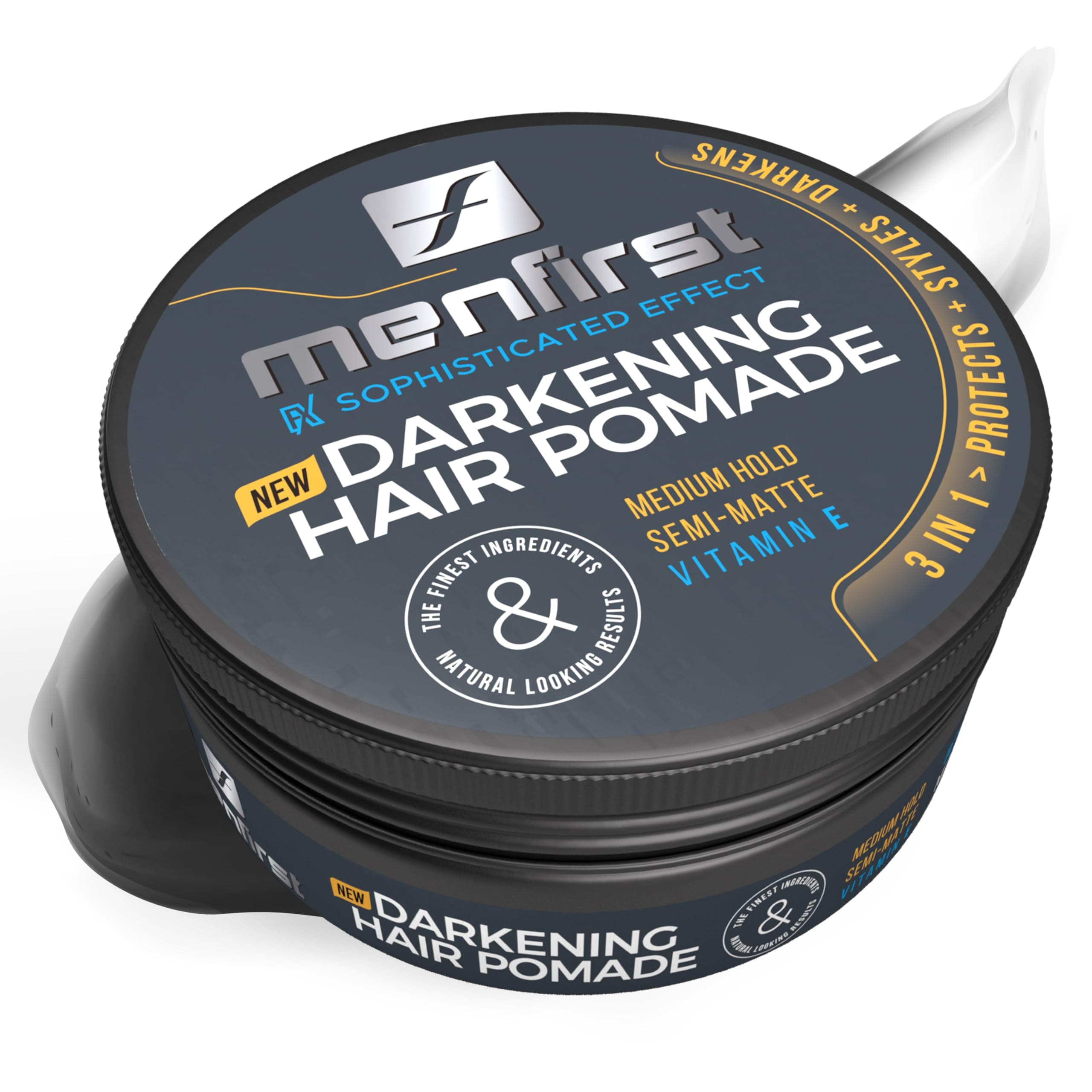 Darkening Hair Pomade, Medium Hold Styling Paste And Sculpting Wax, Matte Finish, Instantly Darkens Gray And White Hair While Nourishing And Protecting