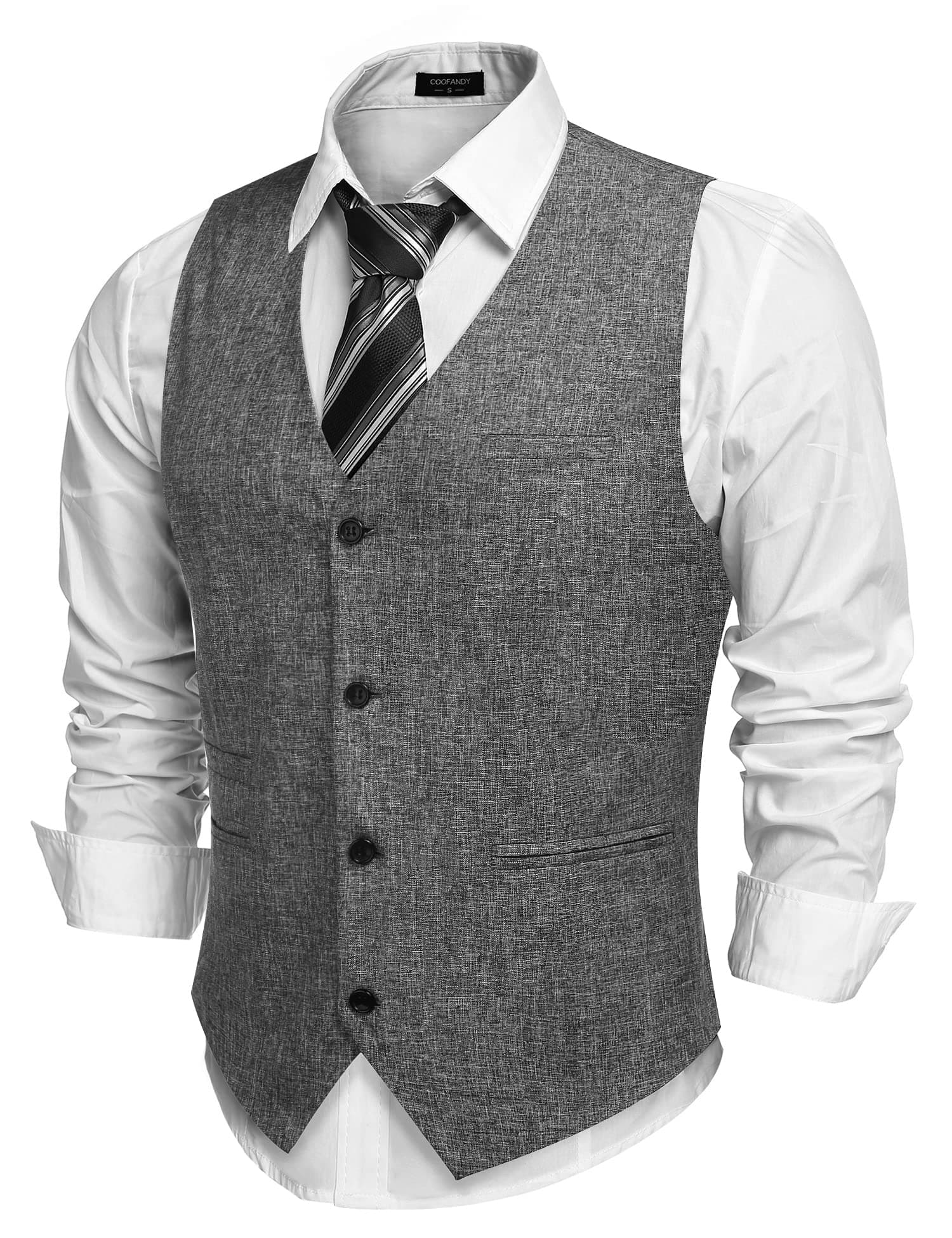 Men's Casual Business Vests Lightweight Waistcoat Slim Fit Suit Vest