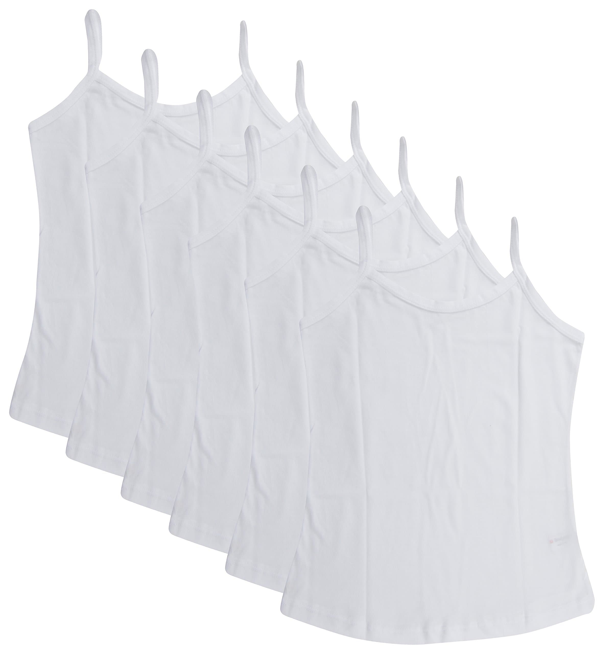 BODYCAREGirl's 100% Cotton Vest Regular Fit Camisole (Pack of 6)