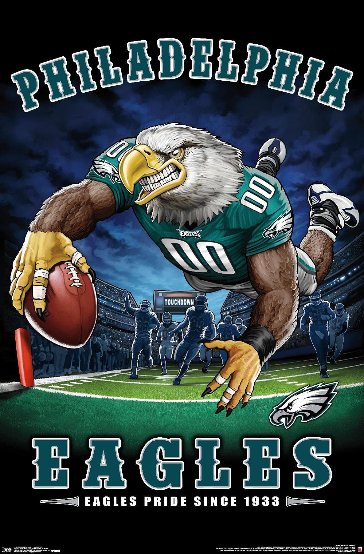 Trends International NFL Philadelphia Eagles - End Zone 17 Wall Poster, 22.375" x 34", Unframed Version