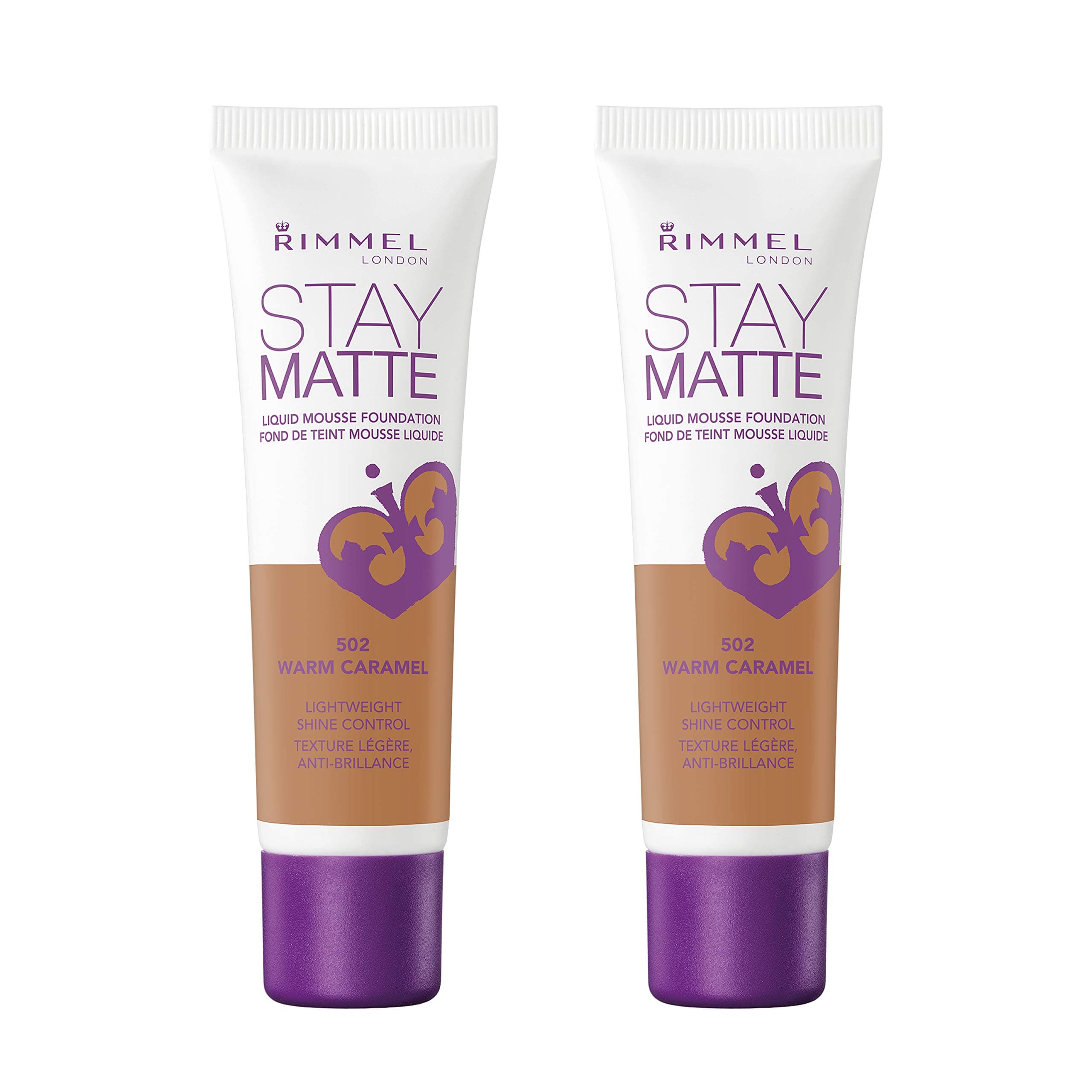 Rimmel, Stay Matte Foundation, Warm Caramel 2 Count (Pack of 1)