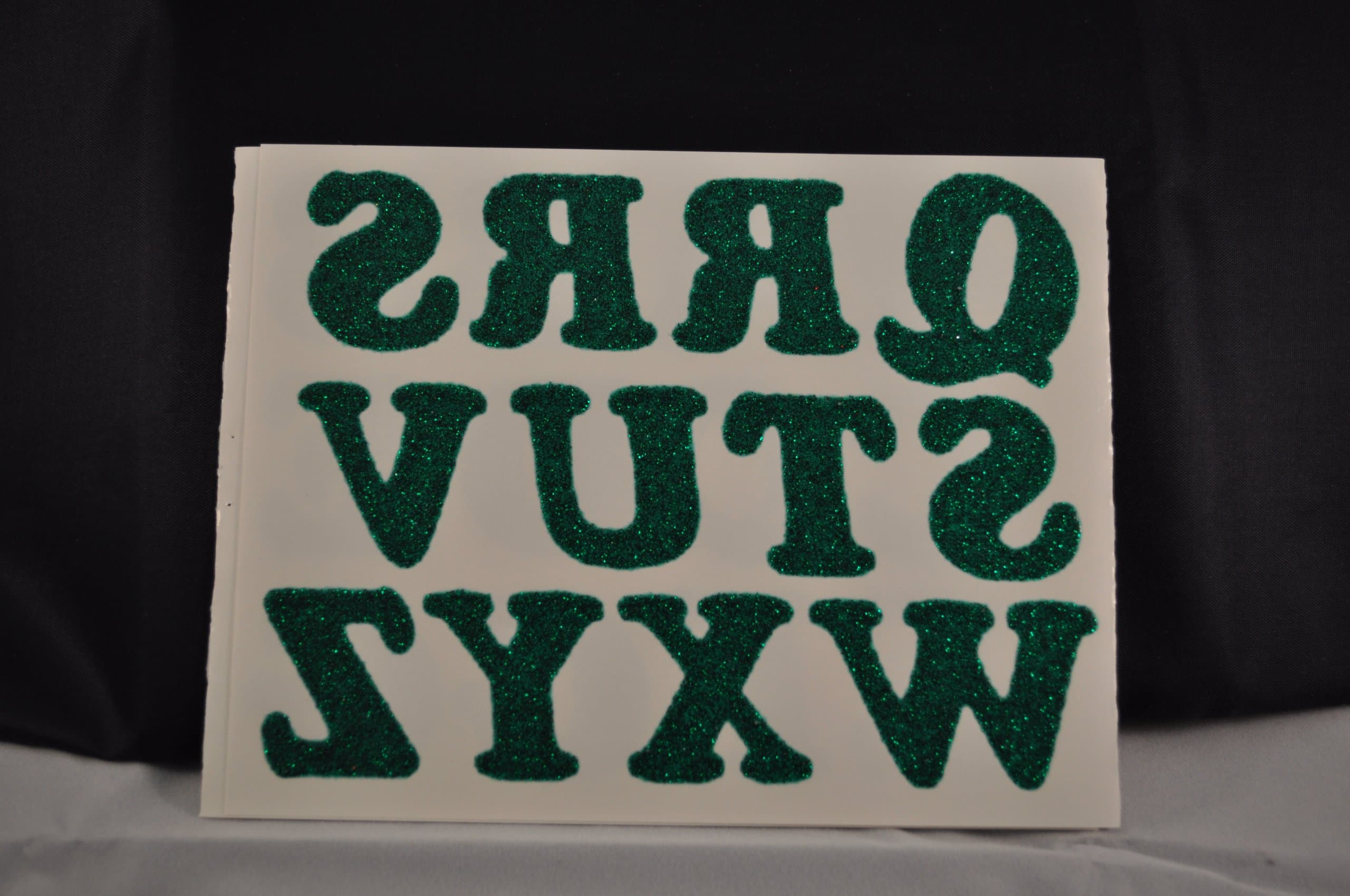 DIY 1.25-Inch Glitter Iron-On Letters in Green
