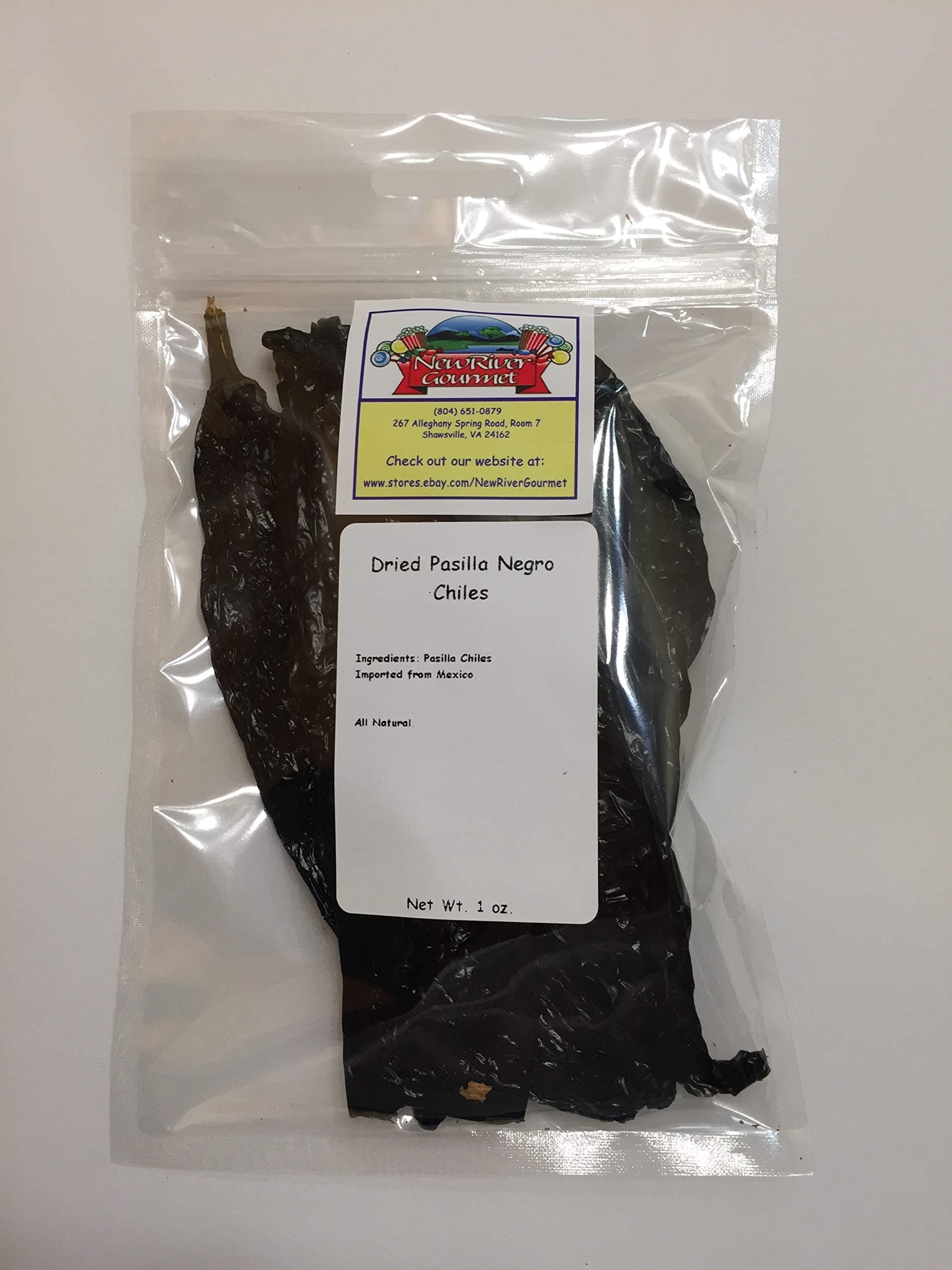 Dried Whole Pasilla Negro Chile Peppers (1 ounce)