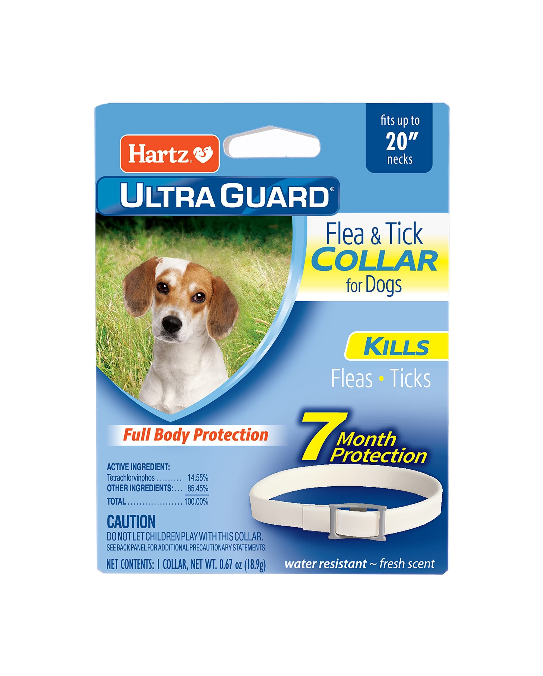 Hartz UltraGuard Flea & Tick Collar for Dogs and Puppies - 20" Neck, 7 Month Protection