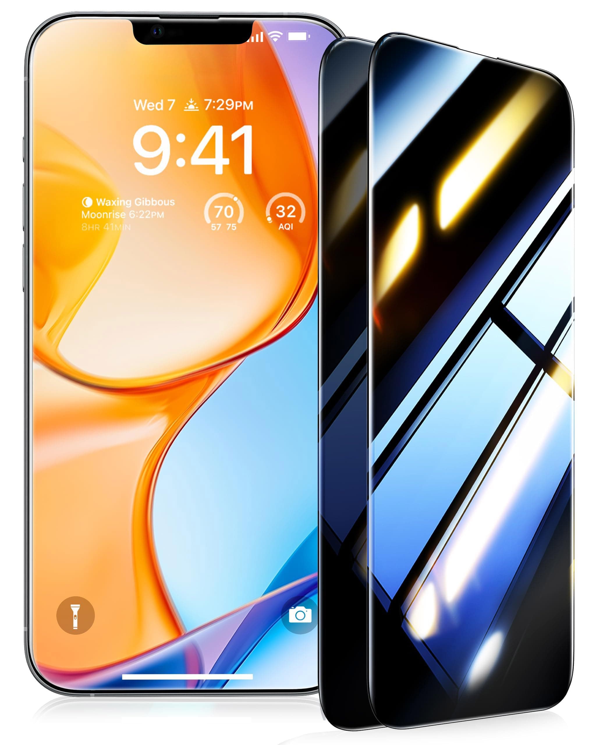 UltraGlass Ultra 9H+ Glass for iPhone 13/13 Pro Privacy Screen Protector [No.1 Military Grade Shatterproof & 100% Anti Spy] Glass Privacy Screen iPhone 13/13 Pro Tempered [Longest Durable],2 Pack