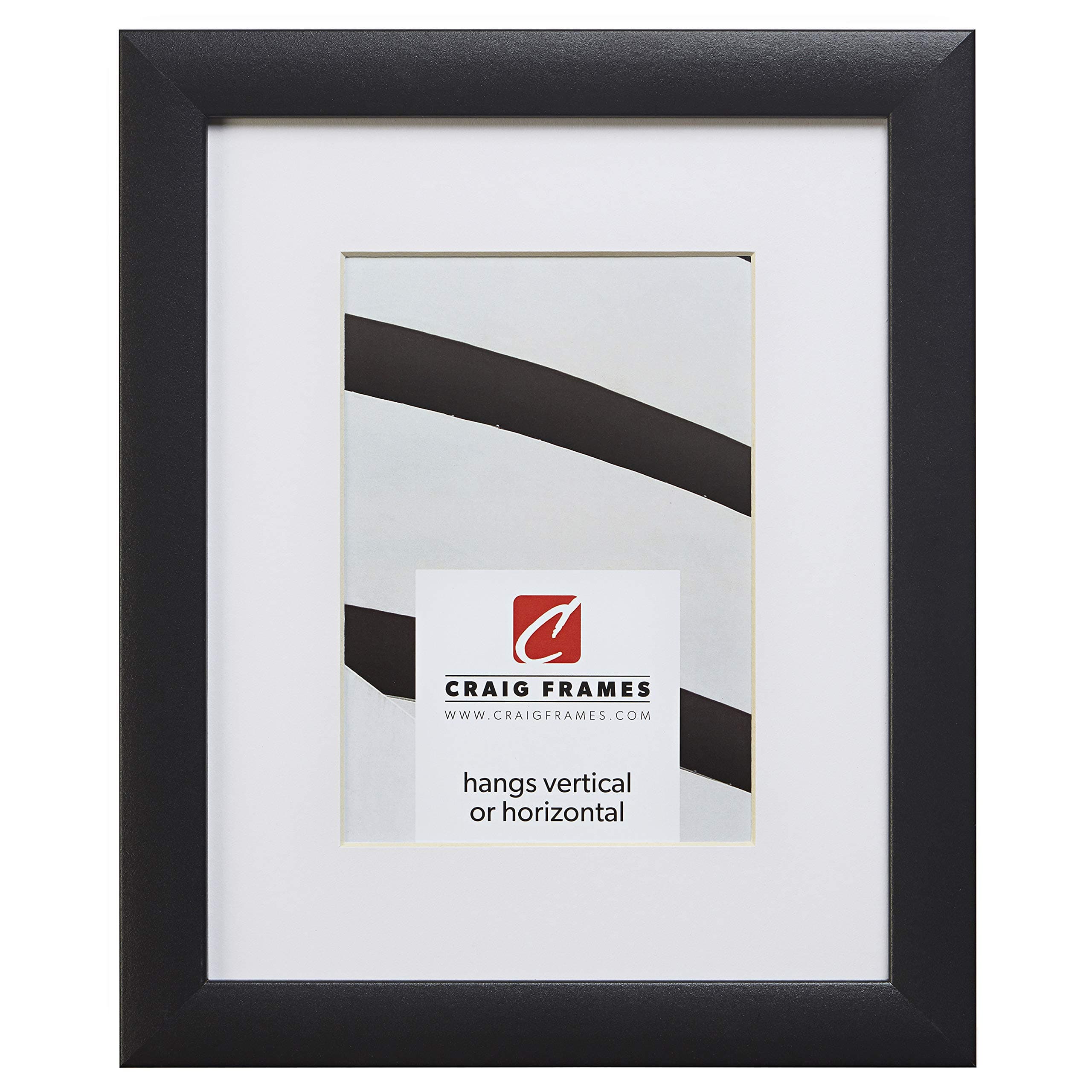 Craig Frames 1WB3BK 20 x 24 Inch Black Picture Frame Matted to Display a 16 x 20 Inch Photo