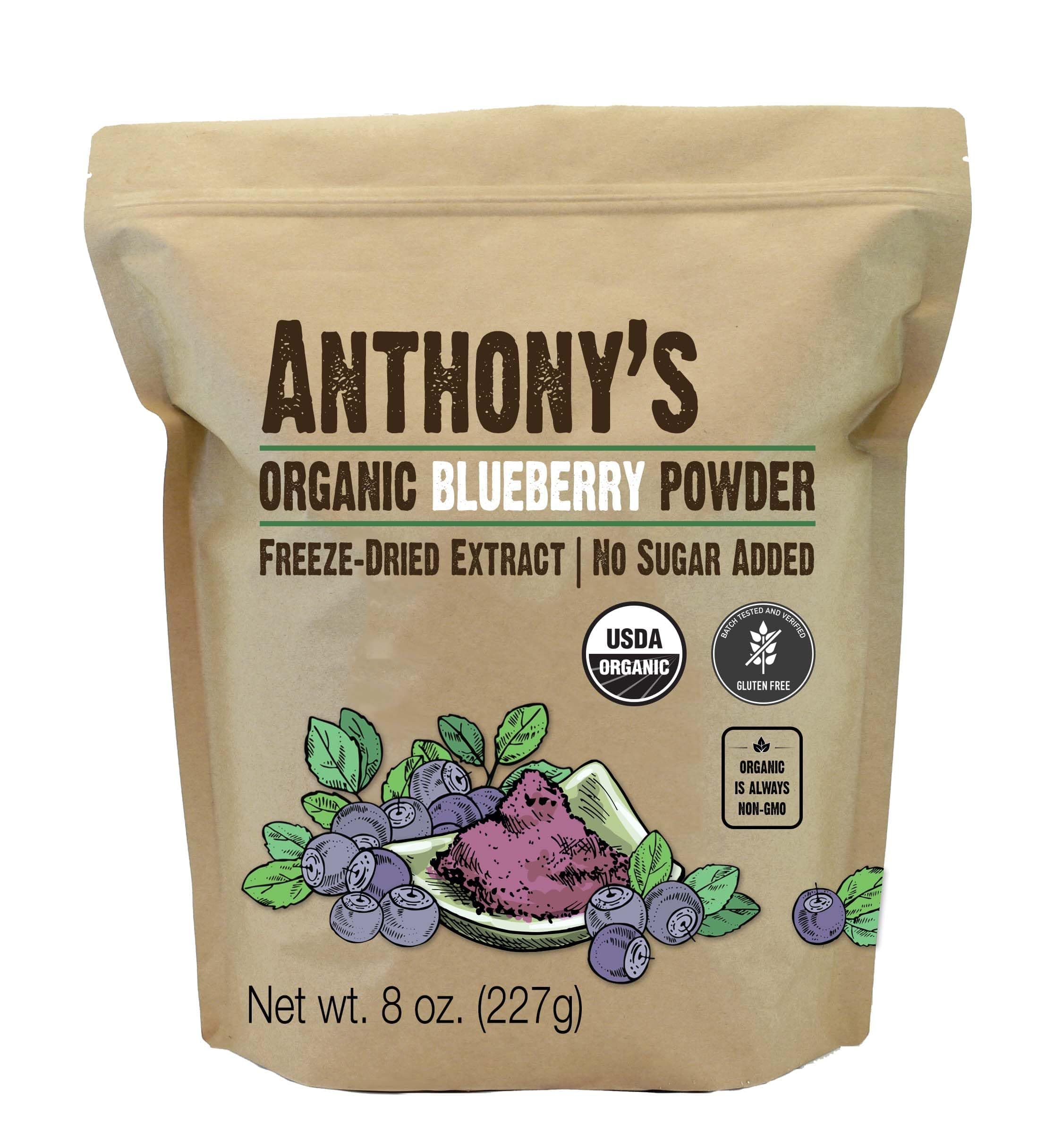 Organic Blueberry Powder, 8 oz, Freeze-Dried, Gluten Free, Non GMO